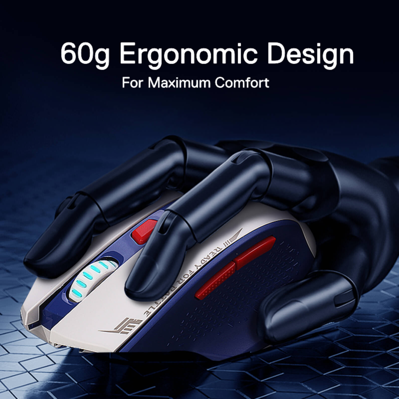 Redragon M994 Tetikus Permainan Bluetooth Wayarles, Tetikus Gamer Berwayar/Wayarles 26000 DPI dengan Sambungan 3-Mod, BT & Wayarles 2.4G, 6 Butang Makro, Kapasiti Kuasa Tahan Lama untuk PC/Mac/Komputer Riba