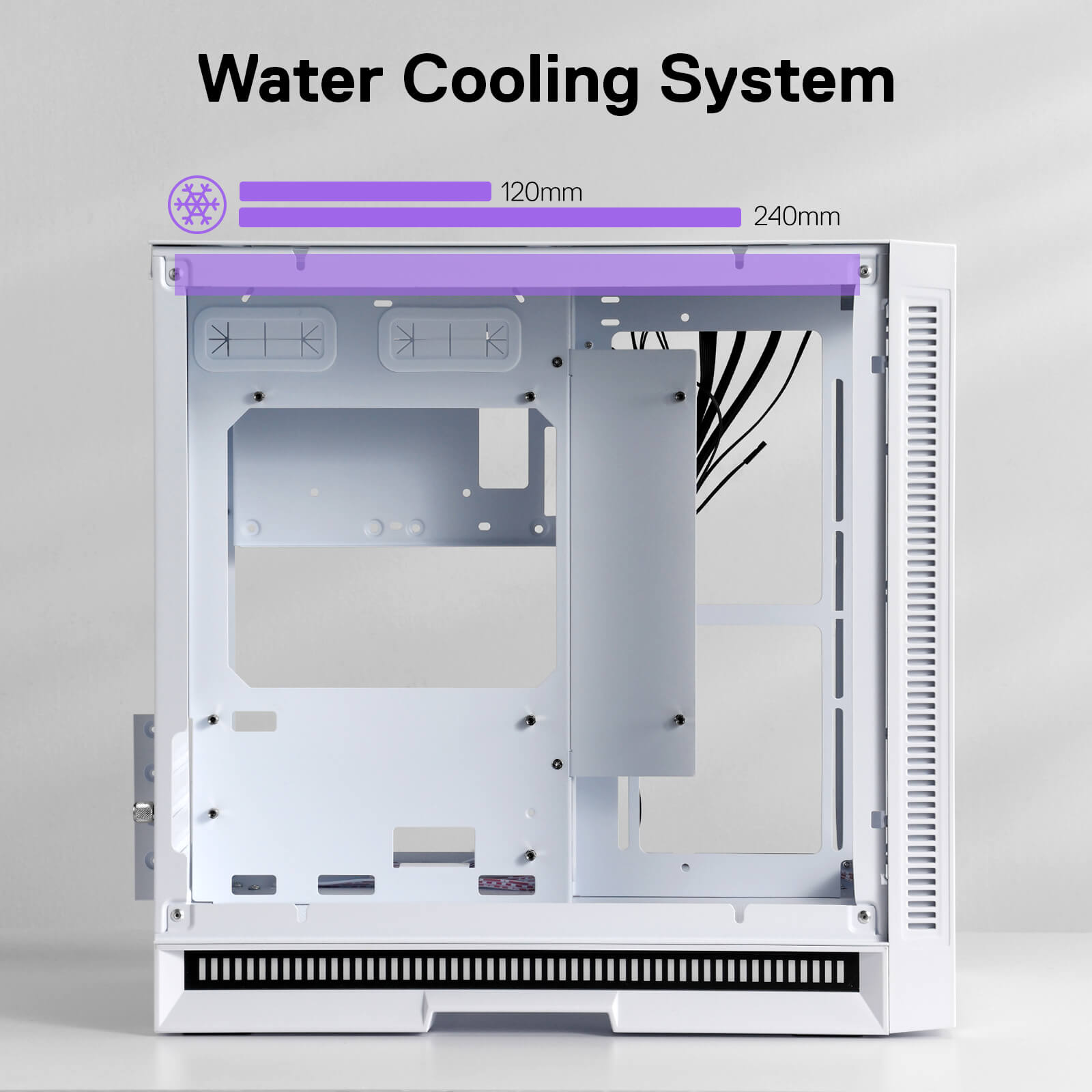 Sarung PC Permainan ITX Redragon MC211, Casis Komputer M-ATX dengan 2 Panel Kaca Terbaja & Panel Berlubang Aliran Udara Tinggi, Sokongan Radiator 240mm, Bar Lampu Penyegerakan Irama, Pengurusan Kabel Mudah, Putih