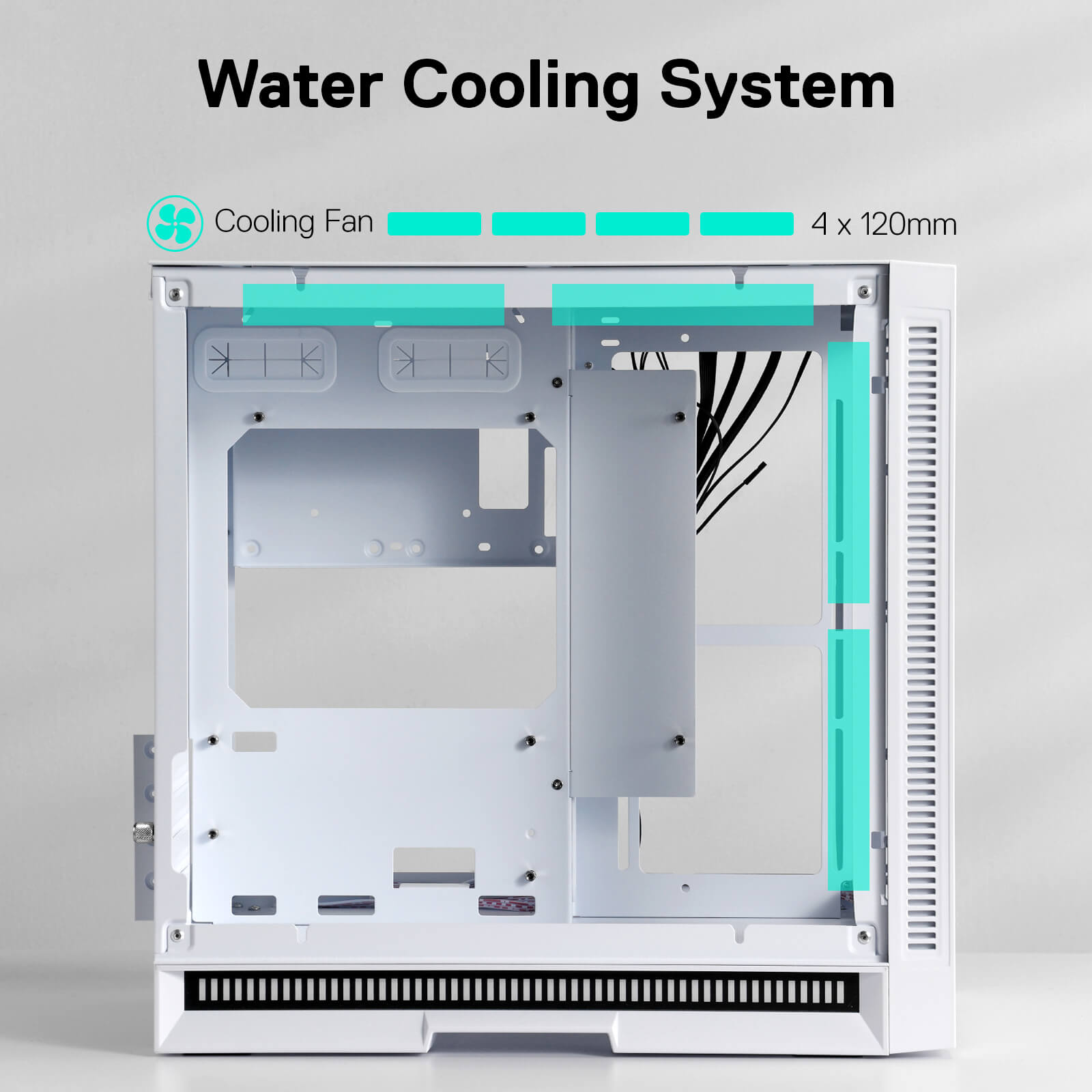 Sarung PC Permainan ITX Redragon MC211, Casis Komputer M-ATX dengan 2 Panel Kaca Terbaja & Panel Berlubang Aliran Udara Tinggi, Sokongan Radiator 240mm, Bar Lampu Penyegerakan Irama, Pengurusan Kabel Mudah, Putih