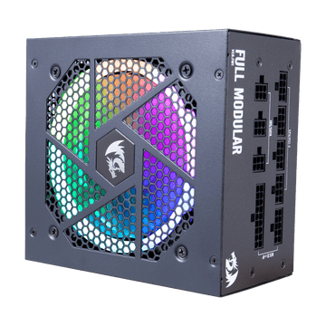 Redragon PSU007 80+ Emas 850 Watt ATX Bekalan Kuasa Modular Penuh dengan Pensijilan 80 Plus Emas, Saiz Kompak 160mm dan Kipas RGB Bunyi Rendah 0 RPM, 100% Kapasitor Jepun, Kabel Mod Penuh
