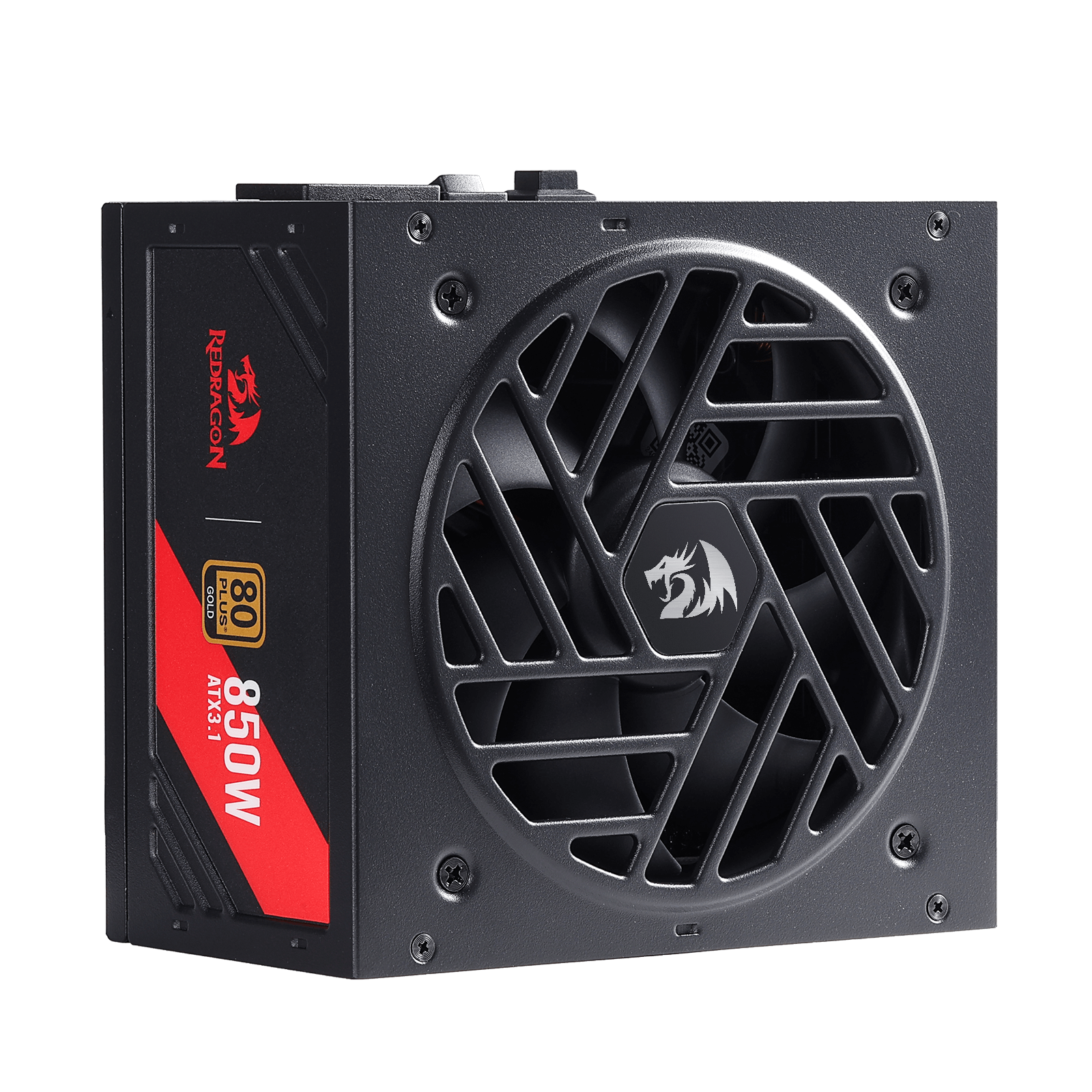 Redragon RGPS-850W PRO 80+ Gold 850 Watt Power Supply w/Upgraded ATX 3.1 & PCIe 5.1 Fully Modular, Compact 160mm Size, Smart ECO Low Noise Fan, 100% Japanese Capacitors, Full Mod Cables, black| show