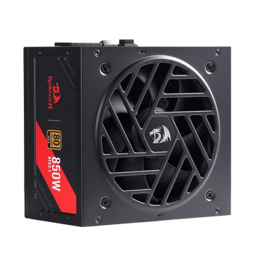 Redragon RGPS-850W PRO 80+ Gold 850 Watt Power Supply w/Upgraded ATX 3.1 & PCIe 5.1 Fully Modular, Compact 160mm Size, Smart ECO Low Noise Fan, 100% Japanese Capacitors, Full Mod Cables, black| show