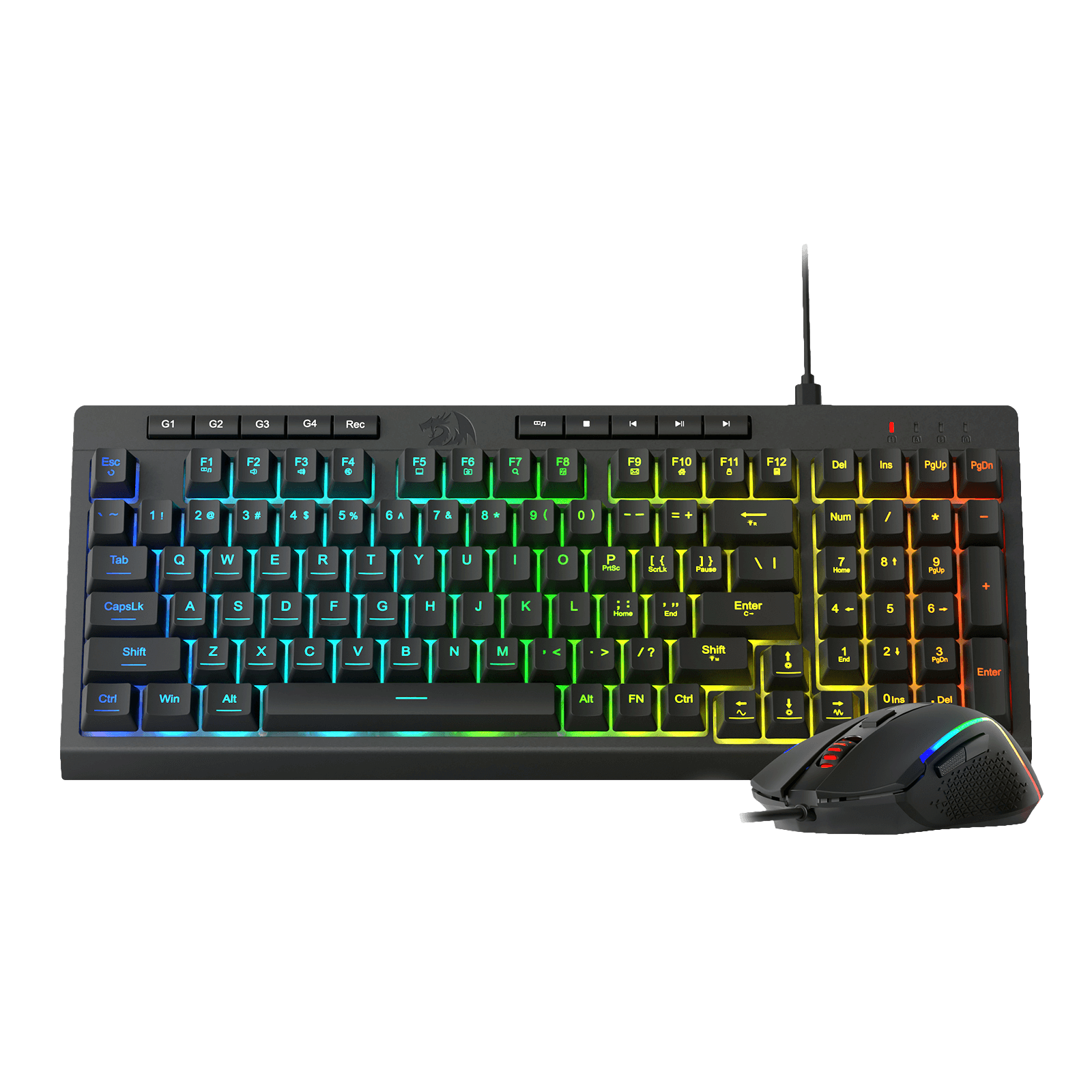 Redragon S141 Gaming Keyboard & Mouse Combo, 98 Keys K515 Wired RGB Membrane Keyboard and 10000 DPI Wired M616 Gaming Mouse Bundle