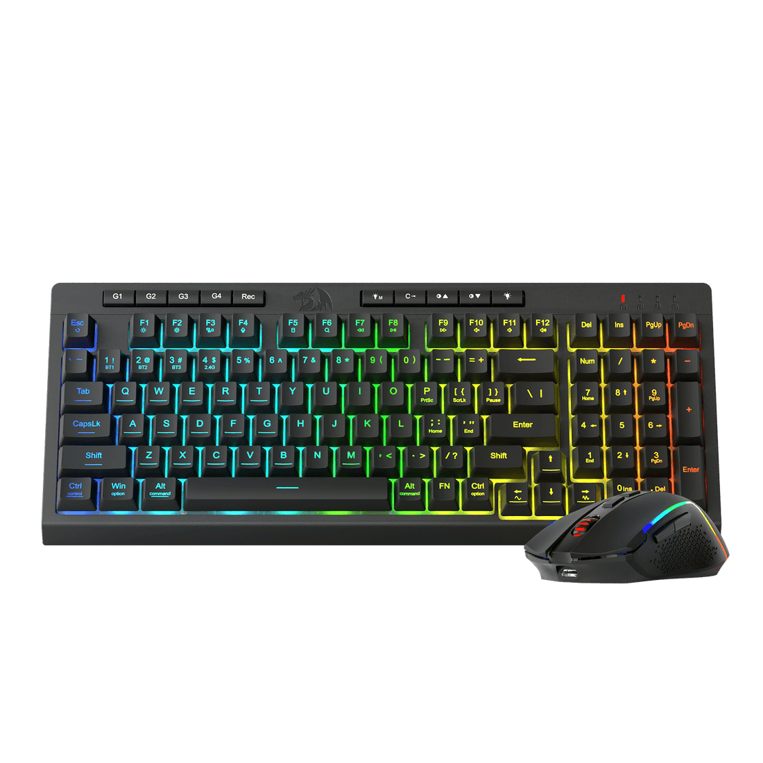 Redragon S142 Wireless Gaming Keyboard & Mouse Combo, 98 Keys K515 PRO Wireless RGB Membrane Keyboard and 4800 DPI Wireless M693 PRO Gaming Mouse Bundle