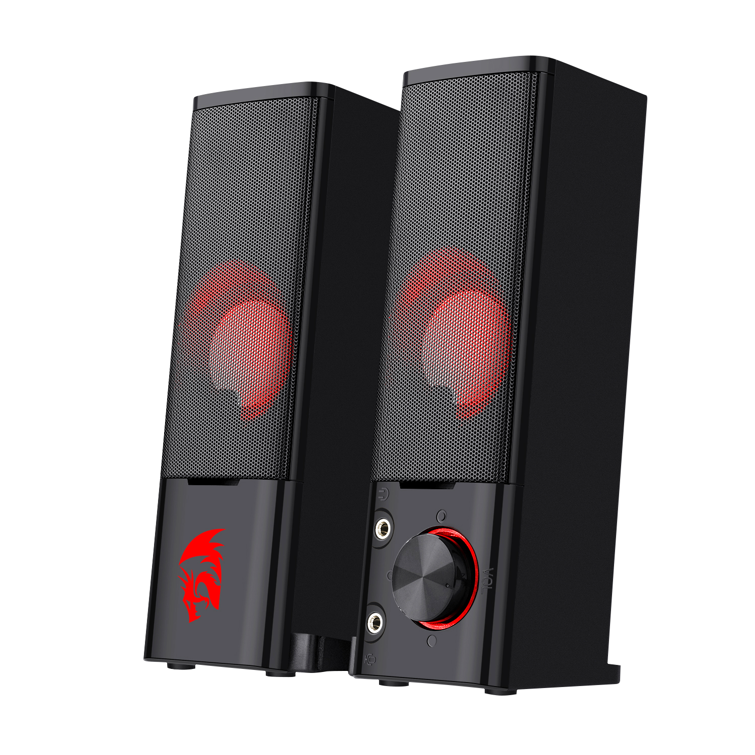 Pembesar Suara Permainan PC Redragon GS550 Orpheus, Bar Bunyi Komputer Atas Meja Stereo Saluran 2.0 dengan Saiz Boleh Ubah yang Padat