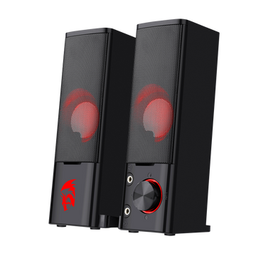 Pembesar Suara Permainan PC Redragon GS550 Orpheus, Bar Bunyi Komputer Atas Meja Stereo Saluran 2.0 dengan Saiz Boleh Ubah yang Padat