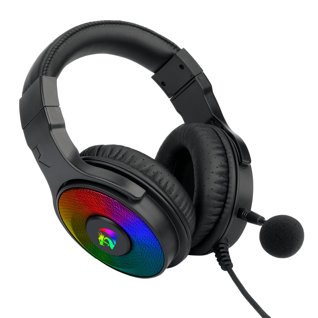 Redragon H350 Pandora RGB Set Kepala Permainan Berwayar, Lampu Latar RGB Dinamik - Bunyi Keliling Stereo - Pemacu 50MM - Mikrofon Boleh Tanggal