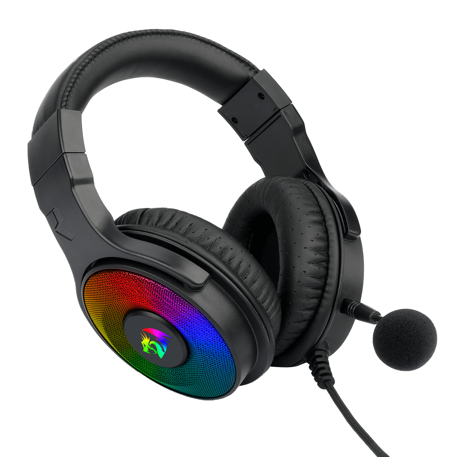 Redragon H350 Pandora RGB Set Kepala Permainan Berwayar, Lampu Latar RGB Dinamik - Bunyi Keliling Stereo - Pemacu 50MM - Mikrofon Boleh Tanggal