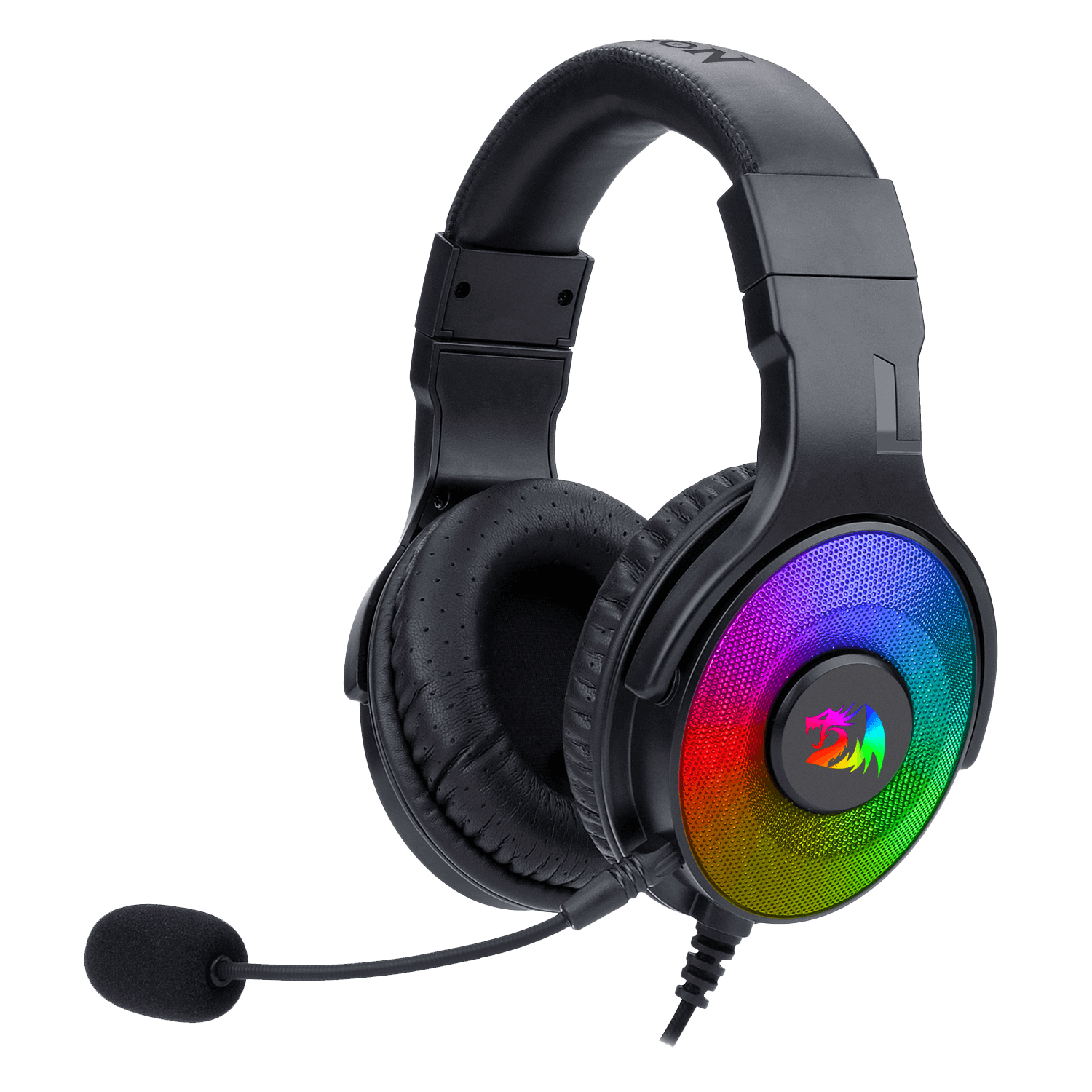 Redragon H350 Pandora RGB Set Kepala Permainan Berwayar, Lampu Latar RGB Dinamik - Bunyi Keliling Stereo - Pemacu 50MM - Mikrofon Boleh Tanggal