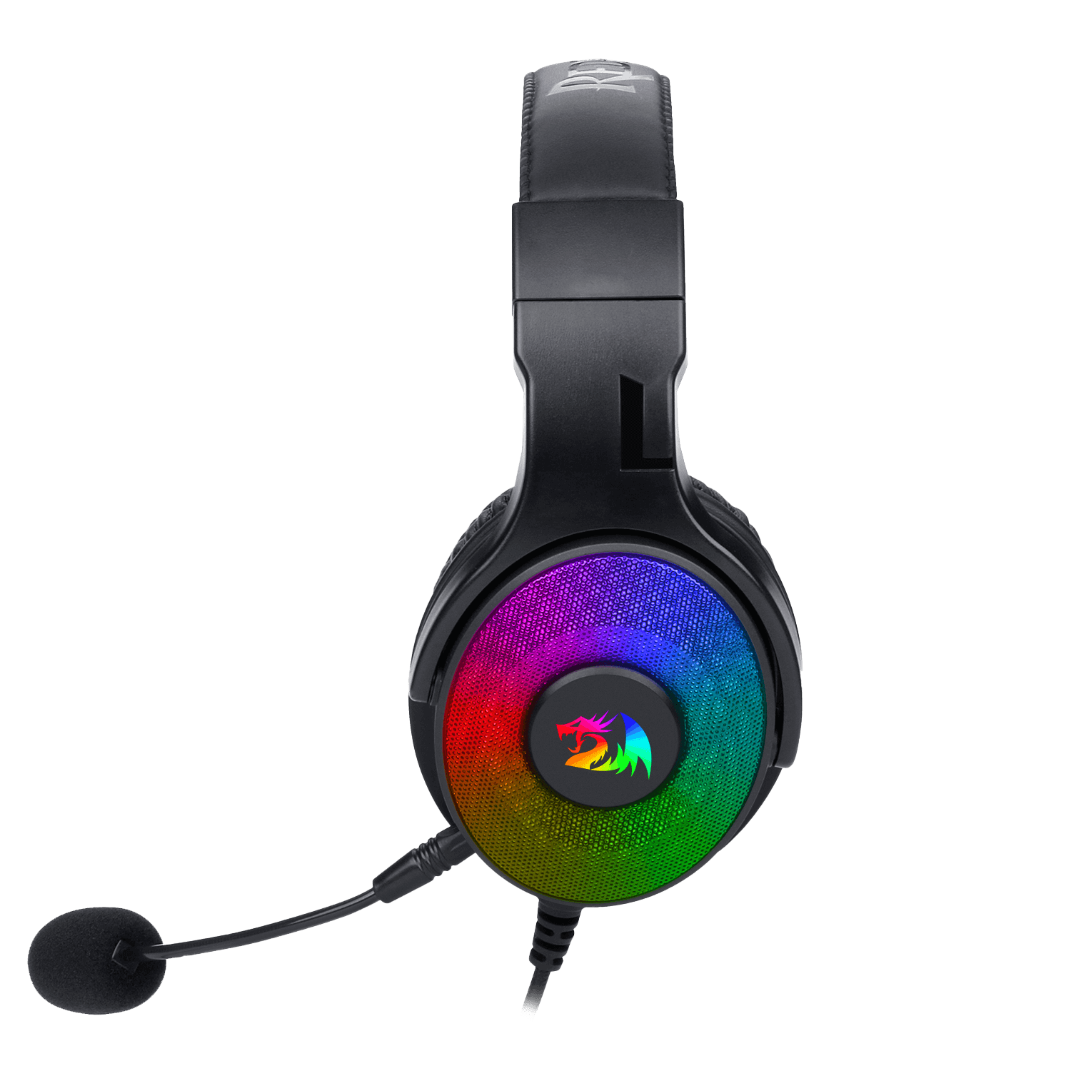 Redragon H350 Pandora RGB Set Kepala Permainan Berwayar, Lampu Latar RGB Dinamik - Bunyi Keliling Stereo - Pemacu 50MM - Mikrofon Boleh Tanggal
