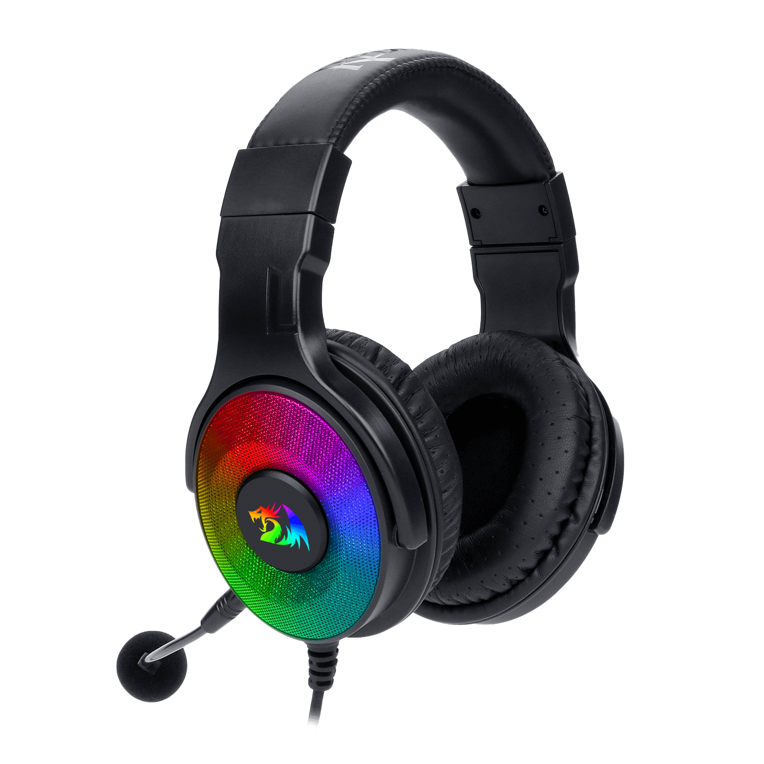Redragon H350 Pandora RGB Set Kepala Permainan Berwayar, Lampu Latar RGB Dinamik - Bunyi Keliling Stereo - Pemacu 50MM - Mikrofon Boleh Tanggal