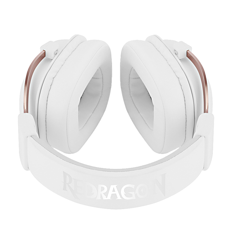 Set Kepala Permainan Redragon H510 ZEUS WHITE Bunyi Keliling 7.1 Pad Telinga Buih Memori - Pemacu 53MM