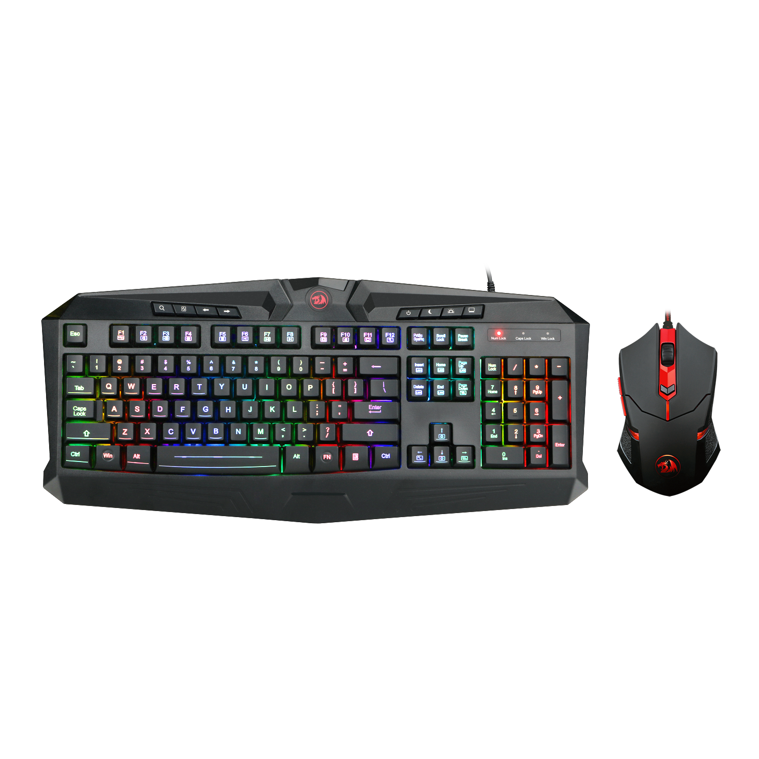 Kombo Tetikus Papan Kekunci Permainan Redragon S101-1, Papan Kekunci Sandaran Pergelangan Tangan Ergonomik Berwayar USB 104 Kekunci Lampu Latar LED RGB, Tetikus 6 Butang Boleh Atur Cara untuk Pemain PC Windows - [Set Tetikus Papan Kekunci]