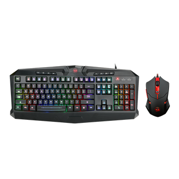 Kombo Tetikus Papan Kekunci Permainan Redragon S101-1, Papan Kekunci Sandaran Pergelangan Tangan Ergonomik Berwayar USB 104 Kekunci Lampu Latar LED RGB, Tetikus 6 Butang Boleh Atur Cara untuk Pemain PC Windows - [Set Tetikus Papan Kekunci]