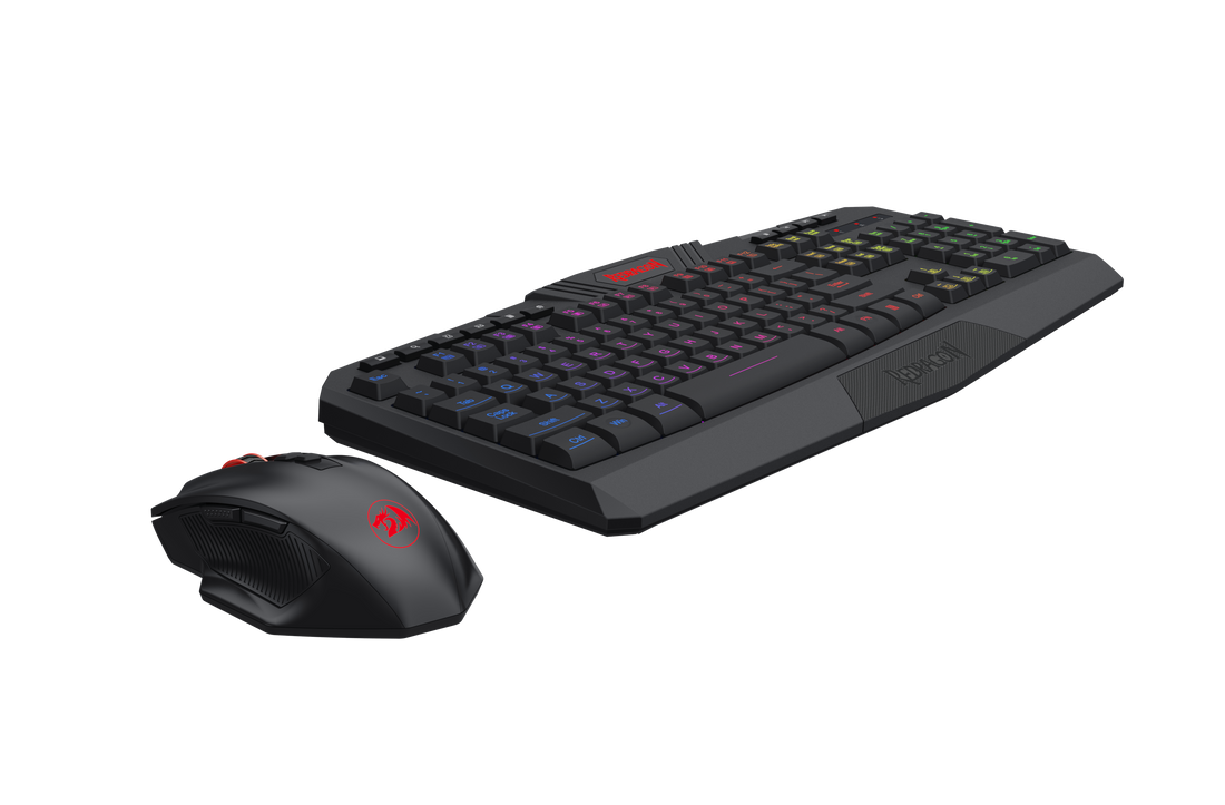 Set Kombo Papan Kekunci & Tetikus Gaming Tanpa Wayar Redragon S101-KS