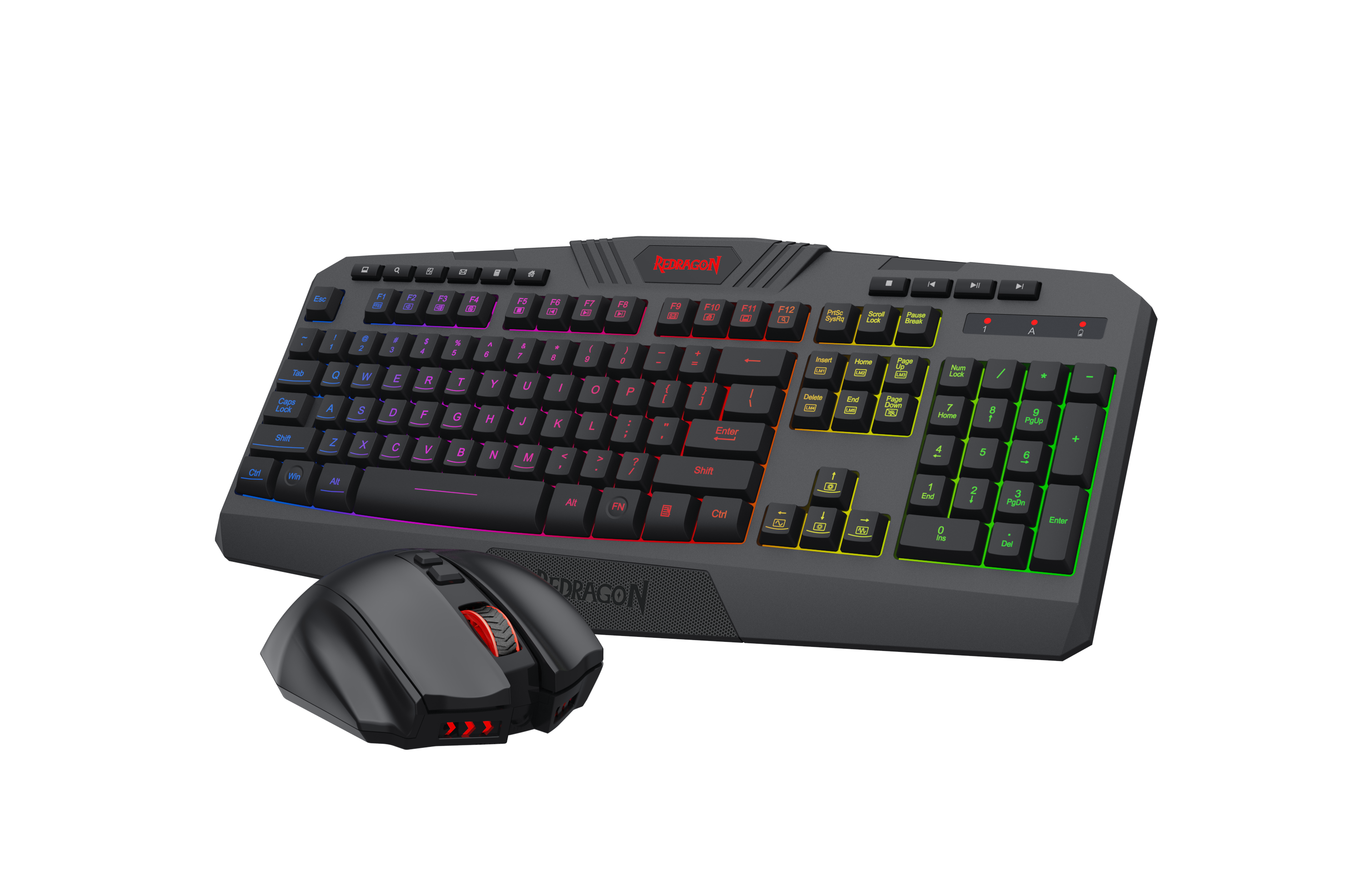 Set Kombo Papan Kekunci & Tetikus Gaming Tanpa Wayar Redragon S101-KS