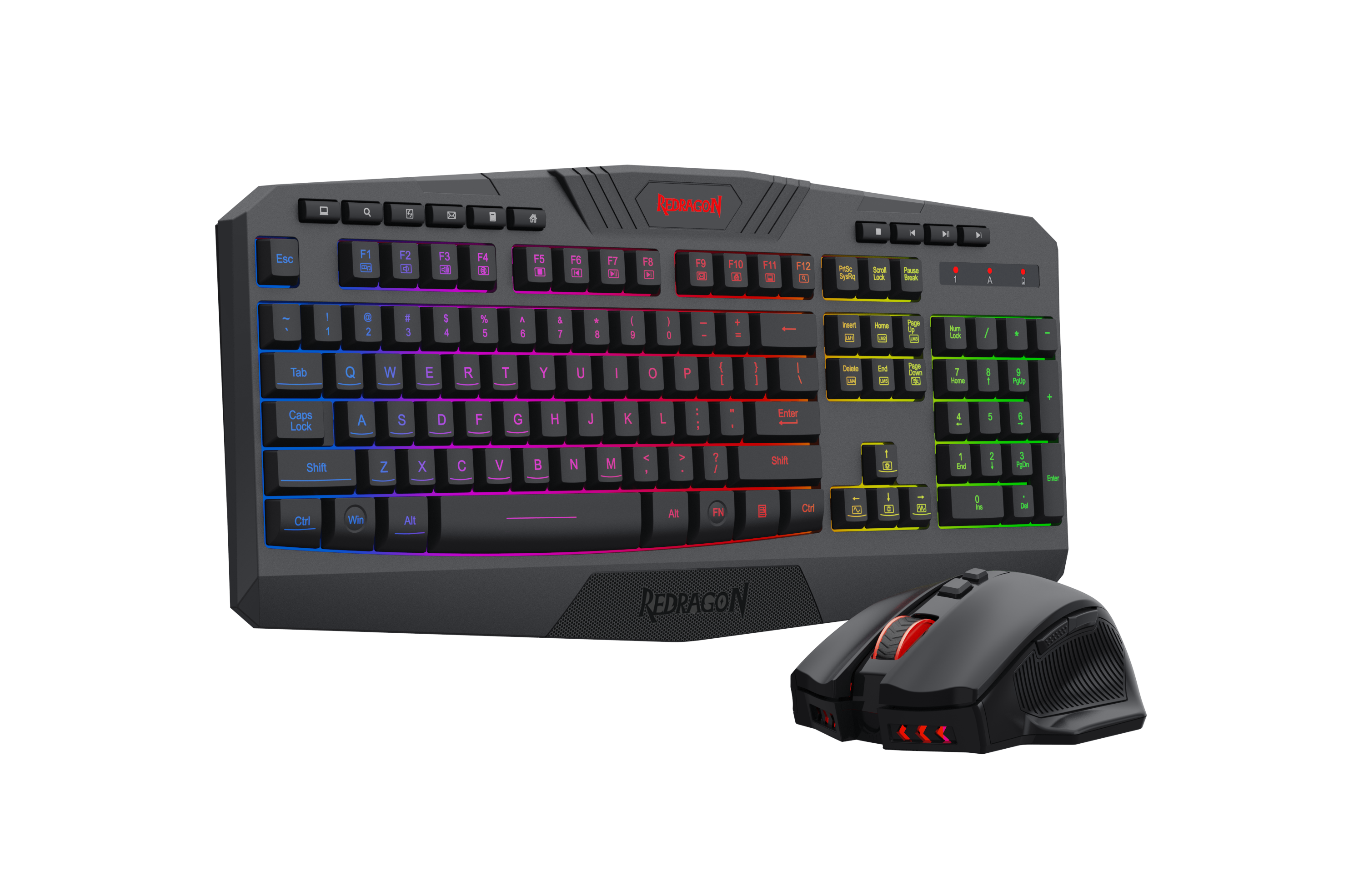 Set Kombo Papan Kekunci & Tetikus Gaming Tanpa Wayar Redragon S101-KS