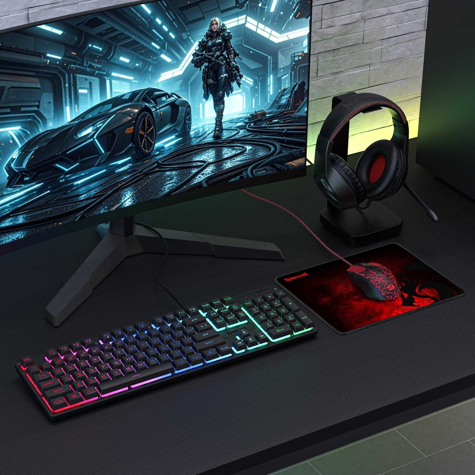 Redragon Essentials S107P-BA 4 dalam 1 Pakej Permainan
