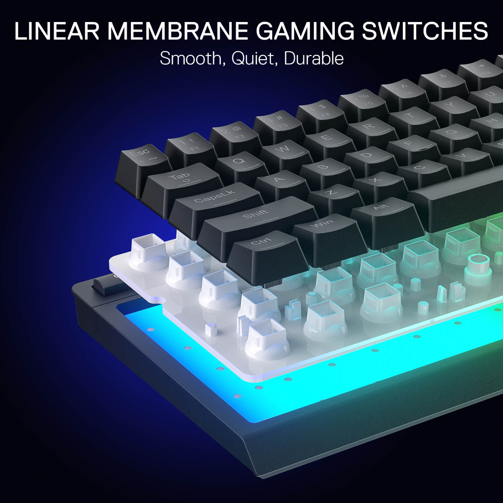 Redragon K522 60% RGB Membrane Gaming Keyboard, Compact 61 Keys Linear Mechanical-Feel Switch Keyboard w/ 4 Extra On-Board Macro Keys & Media Control Keys