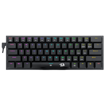 Papan Kekunci Mekanikal Berwayar Ultra Nipis 60% Redragon K614 Anivia, Papan Kekunci Gaming RGB 61 Kekunci Padat Ramping dengan Suis Merah Linear Profil Rendah dan Penutup Kekunci Suntikan Berganda untuk Penggerakan Pantas & Tepat