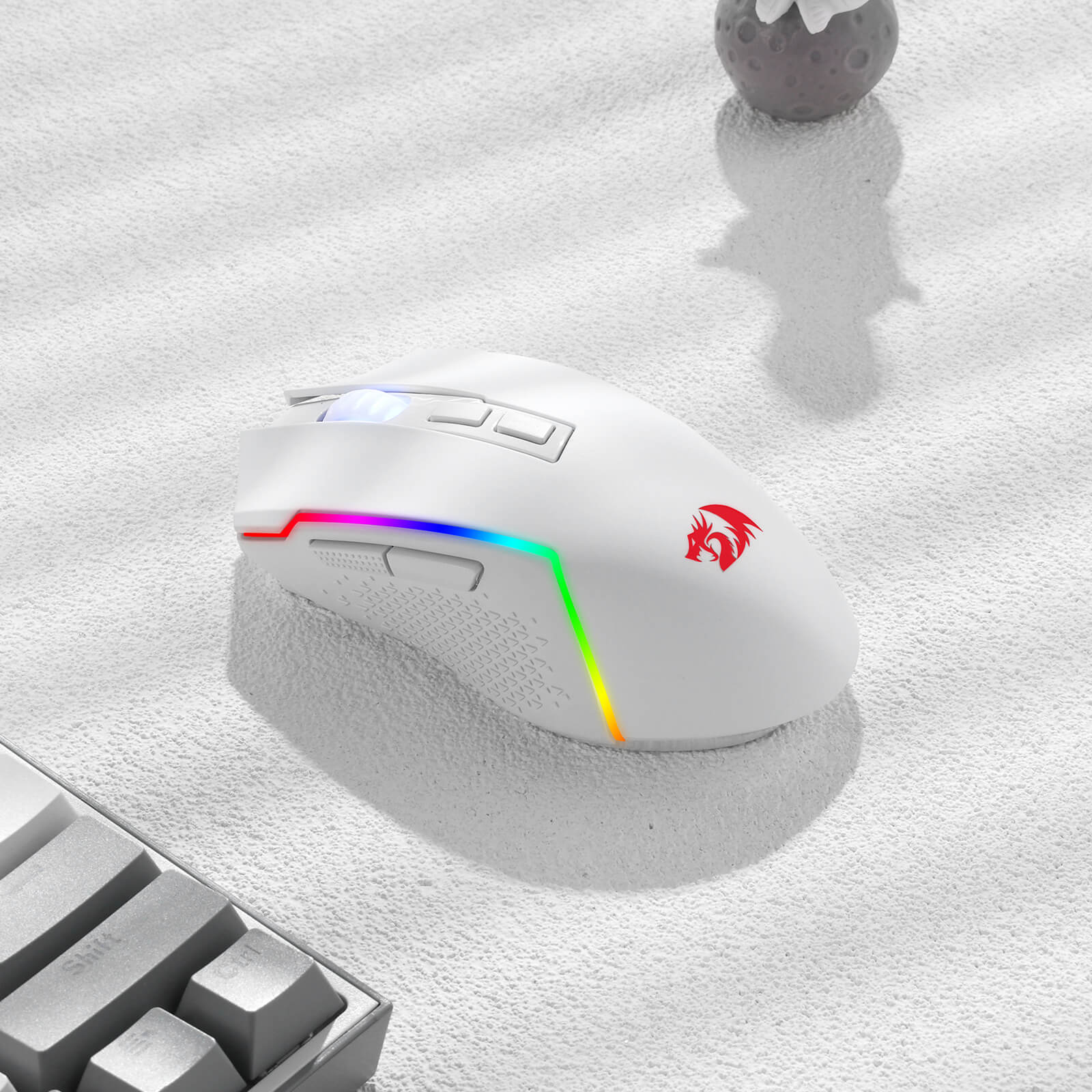 Redragon M693 Tetikus Permainan Bluetooth Wayarles, Tetikus Gamer Berwayar/Wayarles 8000 DPI dengan Sambungan 3-Mod, BT & Wayarles 2.4G, 7 Butang Makro, Kapasiti Kuasa Tahan Lama dan Lampu Latar RGB untuk PC/Mac/Komputer Riba