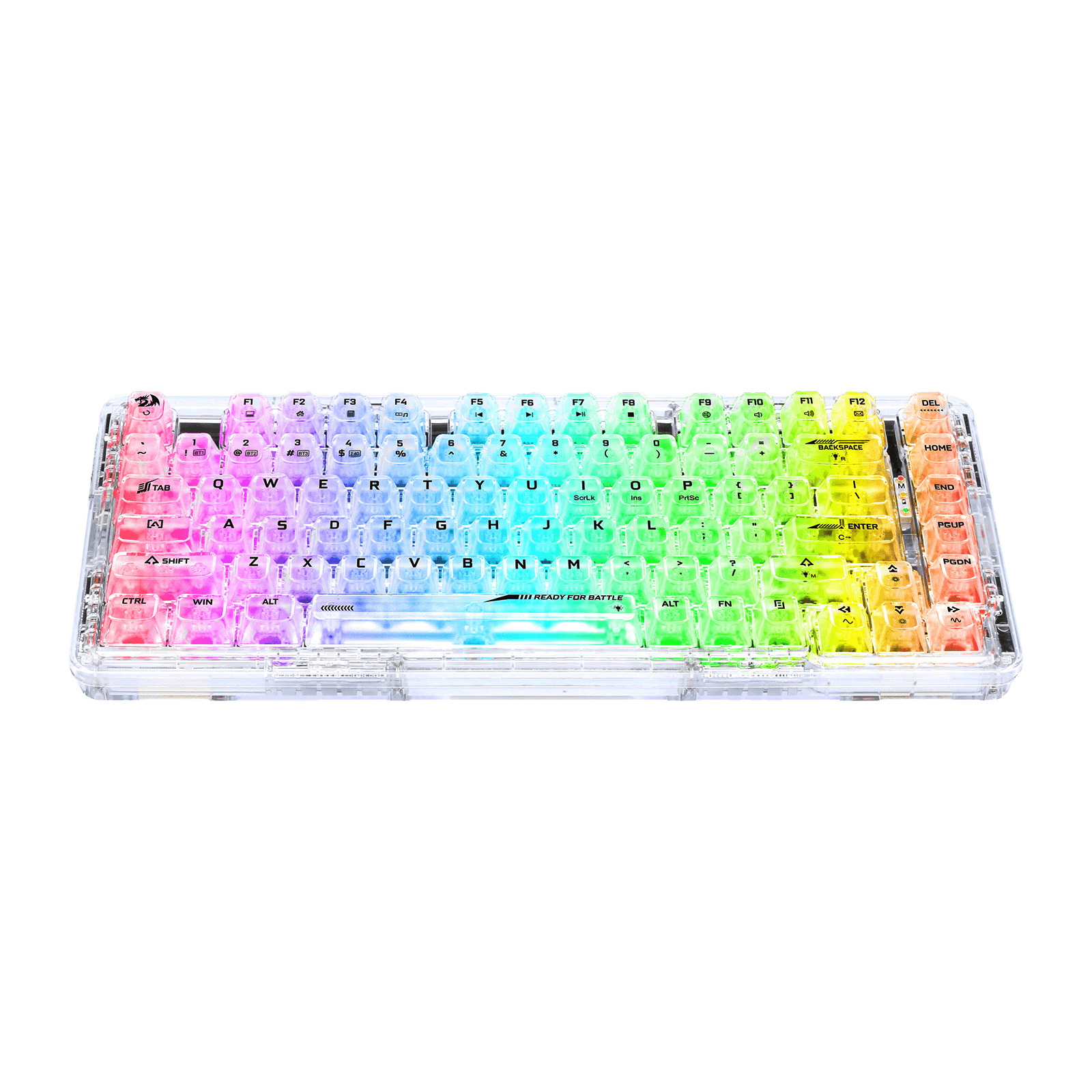 Papan Kekunci Permainan RGB Gasket Wayarles 78% Redragon K649 PRO, 3-Mod 82 Kekunci Papan Kekunci Mekanikal Padat Boleh Tukar Panas Sepenuhnya Lutsinar dengan Soket yang Dinaik Taraf, Buih Penyerap Bunyi, Suis Tersuai Lut Cahaya