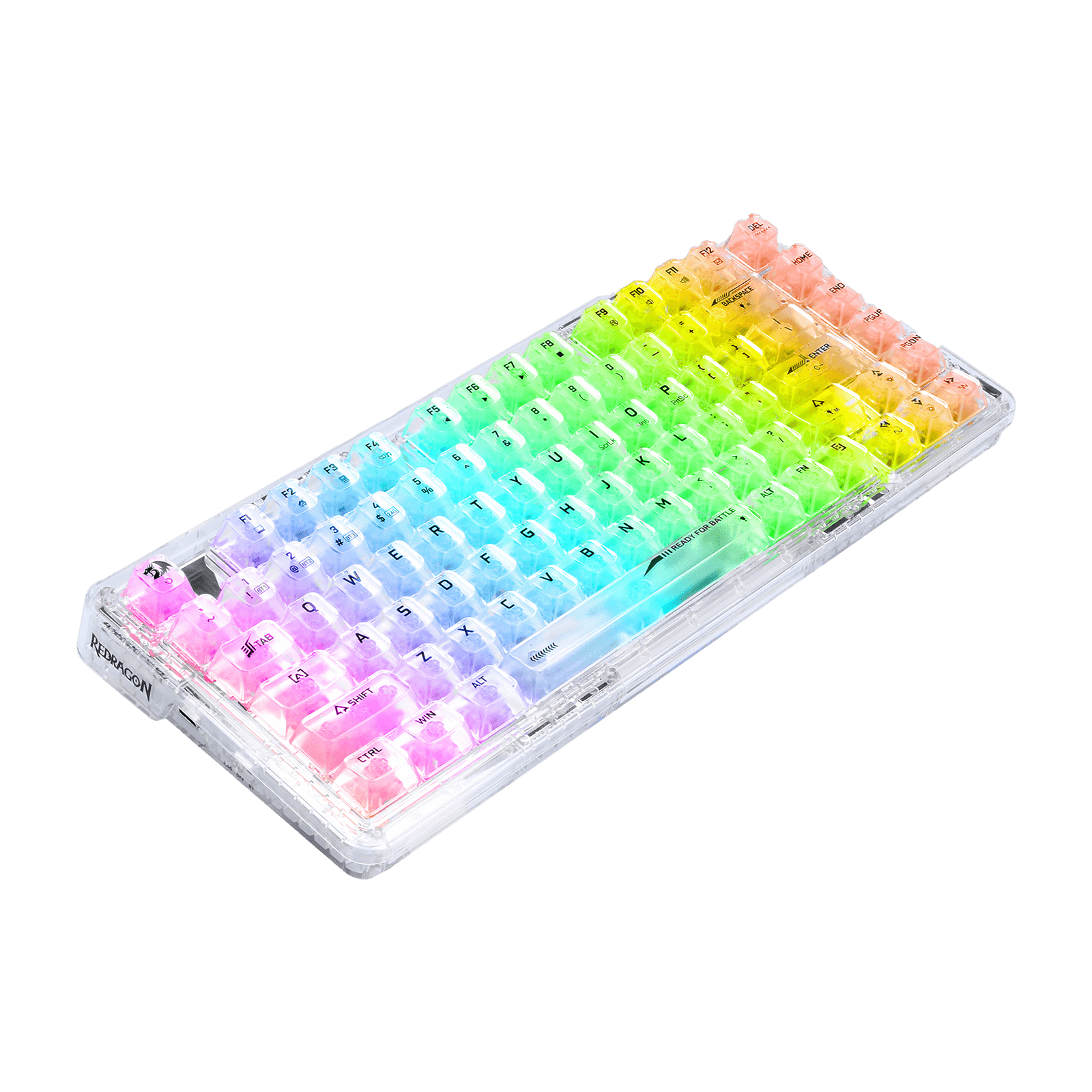Papan Kekunci Permainan RGB Gasket Wayarles 78% Redragon K649 PRO, 3-Mod 82 Kekunci Papan Kekunci Mekanikal Padat Boleh Tukar Panas Sepenuhnya Lutsinar dengan Soket yang Dinaik Taraf, Buih Penyerap Bunyi, Suis Tersuai Lut Cahaya