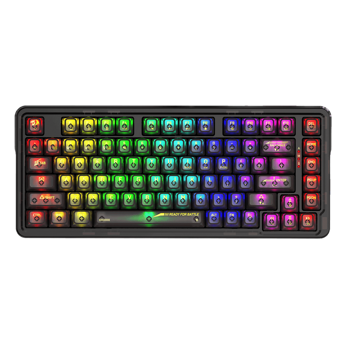 Papan Kekunci Permainan RGB Gasket Wayarles 78% Redragon K649 PRO, 3-Mod 82 Kekunci Papan Kekunci Mekanikal Padat Boleh Tukar Panas Sepenuhnya Lutsinar dengan Soket yang Dinaik Taraf, Buih Penyerap Bunyi, Suis Tersuai Lut Cahaya
