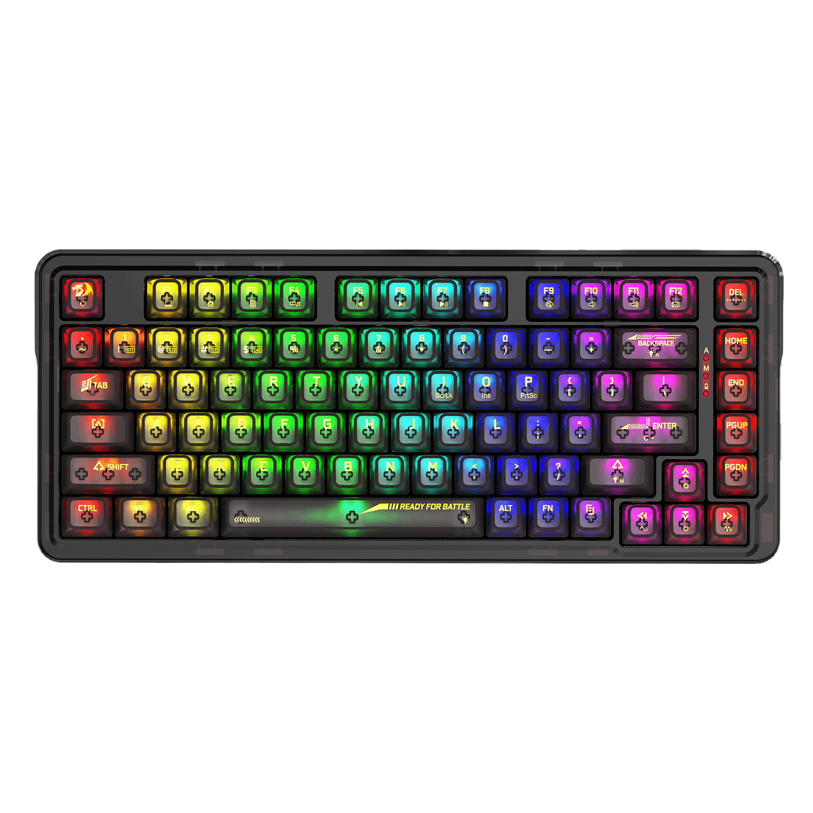 Papan Kekunci Permainan RGB Gasket Wayarles 78% Redragon K649 PRO, 3-Mod 82 Kekunci Papan Kekunci Mekanikal Padat Boleh Tukar Panas Sepenuhnya Lutsinar dengan Soket yang Dinaik Taraf, Buih Penyerap Bunyi, Suis Tersuai Lut Cahaya