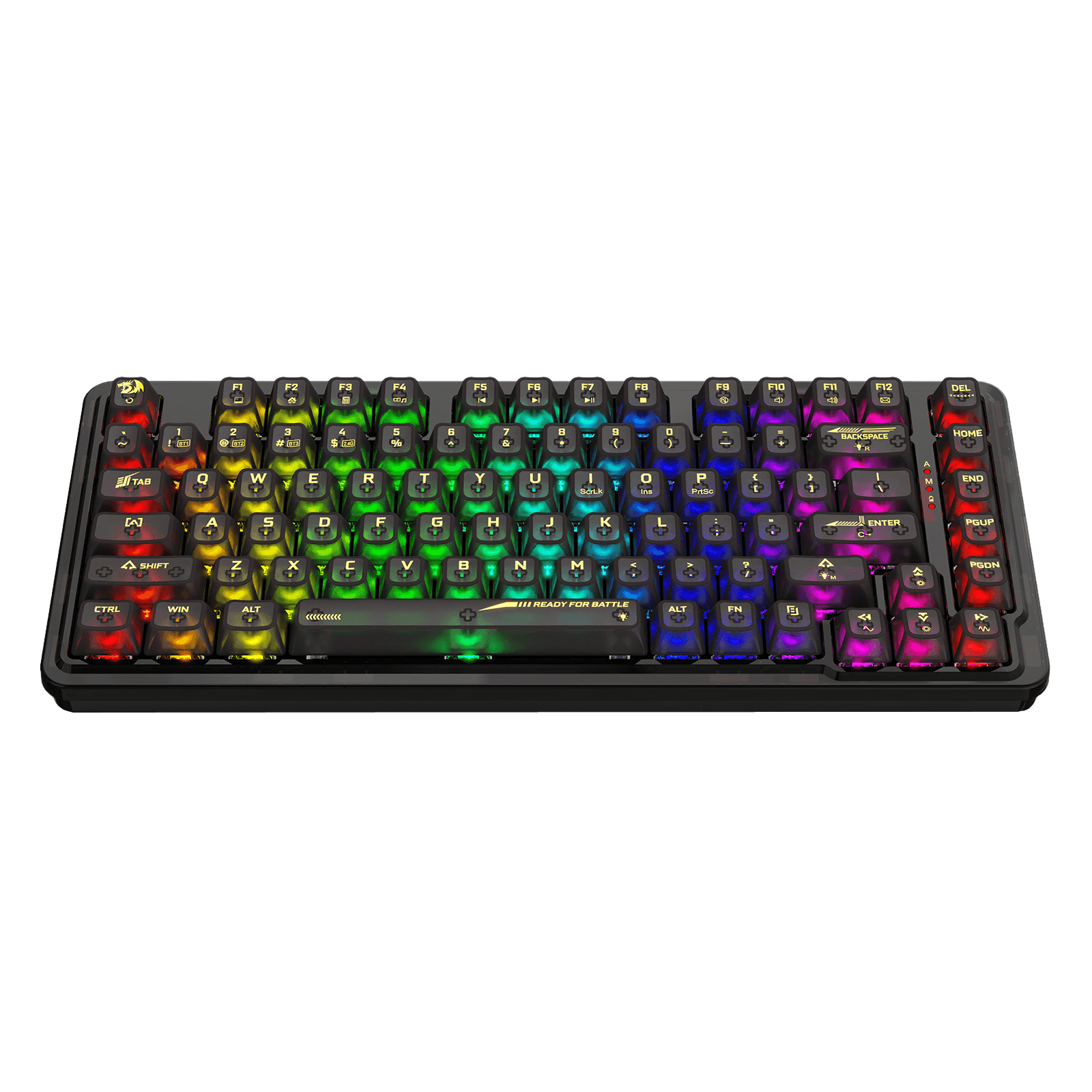Papan Kekunci Permainan RGB Gasket Wayarles 78% Redragon K649 PRO, 3-Mod 82 Kekunci Papan Kekunci Mekanikal Padat Boleh Tukar Panas Sepenuhnya Lutsinar dengan Soket yang Dinaik Taraf, Buih Penyerap Bunyi, Suis Tersuai Lut Cahaya