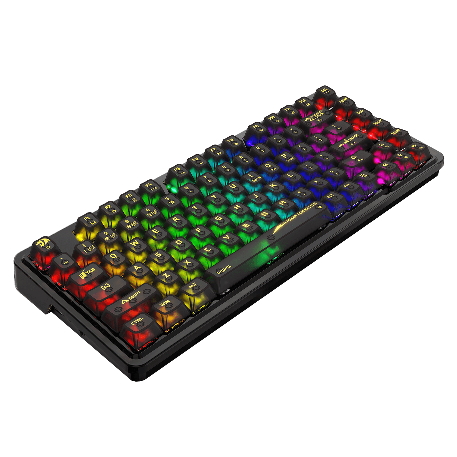 Papan Kekunci Permainan RGB Gasket Wayarles 78% Redragon K649 PRO, 3-Mod 82 Kekunci Papan Kekunci Mekanikal Padat Boleh Tukar Panas Sepenuhnya Lutsinar dengan Soket yang Dinaik Taraf, Buih Penyerap Bunyi, Suis Tersuai Lut Cahaya