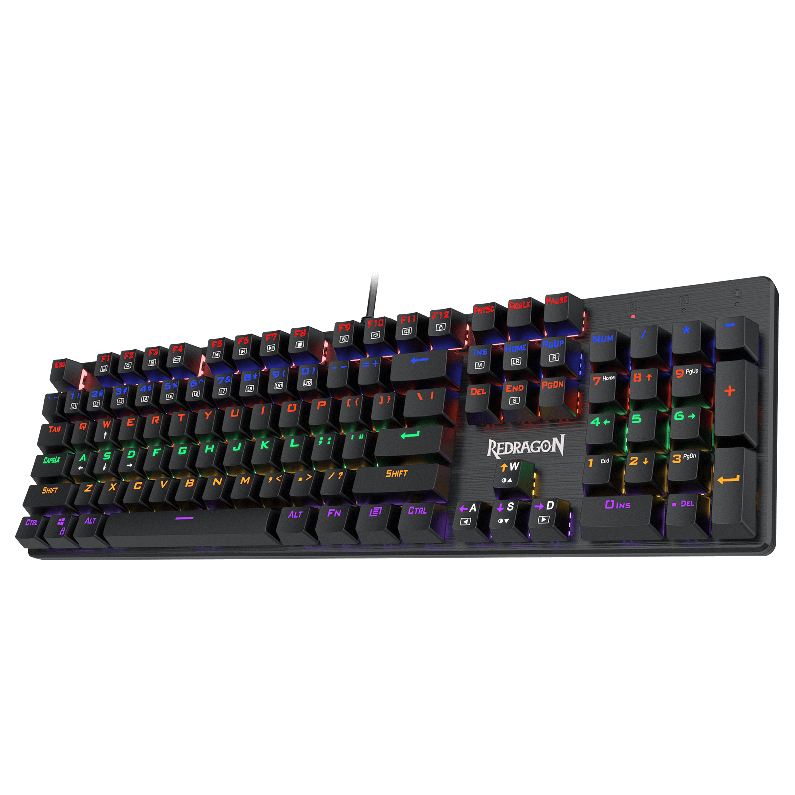 Papan Kekunci Permainan Redragon K608 Valheim Rainbow, Papan Kekunci Mekanikal NKRO 104 Kekunci