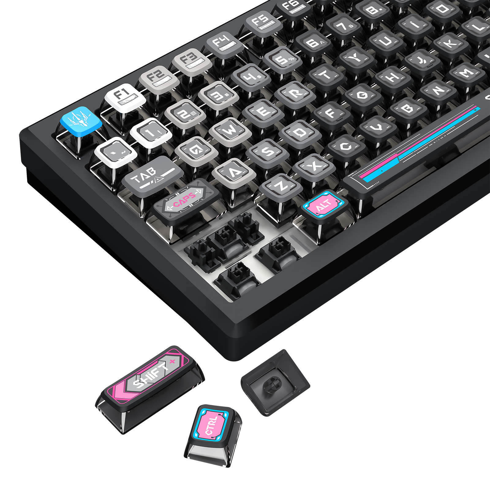 URANUS PRO 82 K732MC-RGB-PRO Papan Kekunci Mekanikal Badan Aloi Aluminium 3 Mod Sambungan