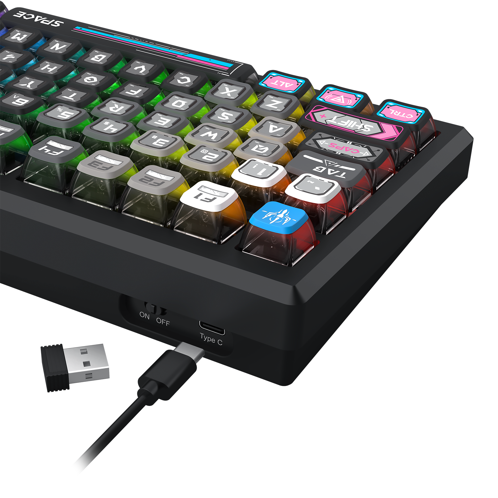URANUS PRO 82 K732MC-RGB-PRO Papan Kekunci Mekanikal Badan Aloi Aluminium 3 Mod Sambungan
