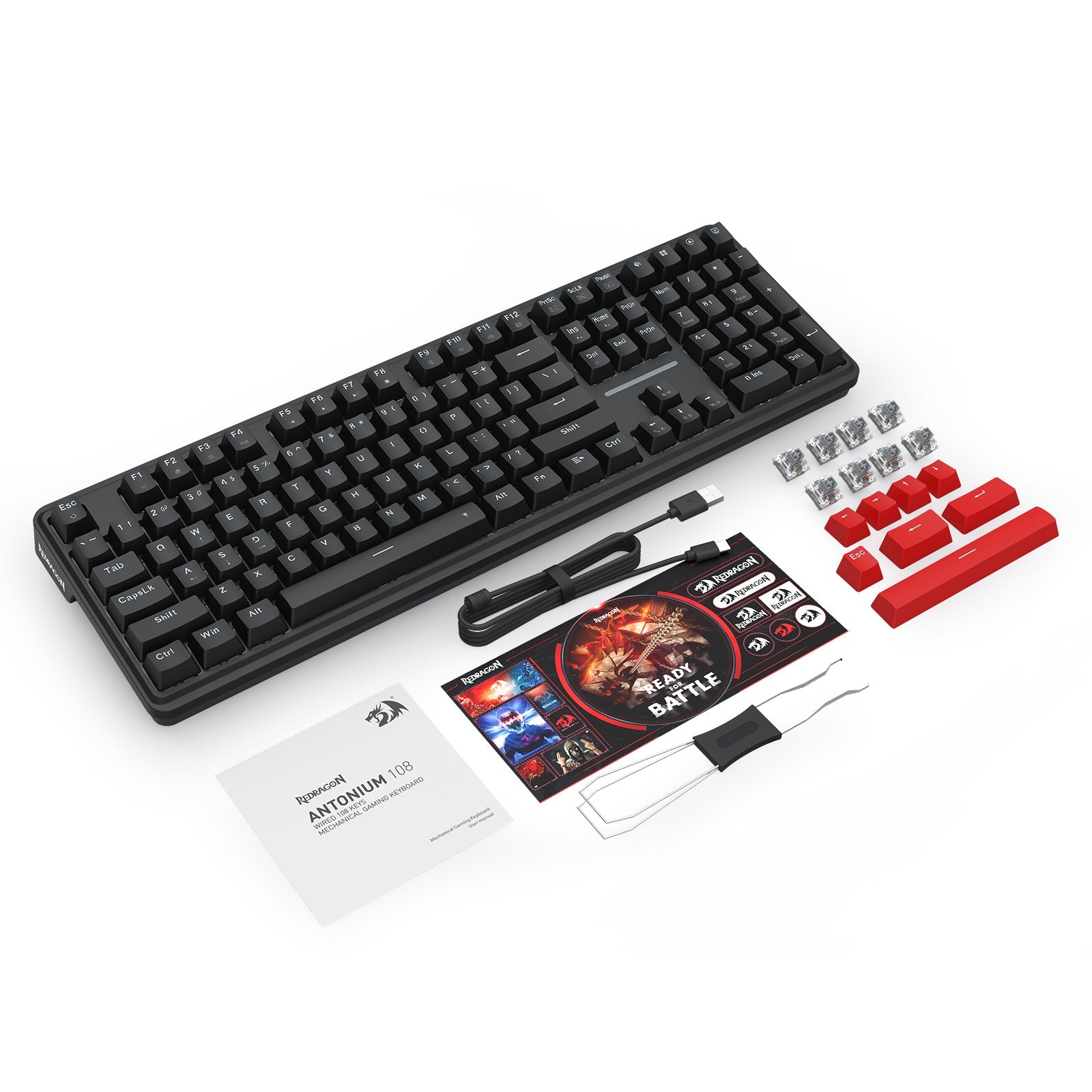 Papan Kekunci Permainan Mekanikal 108 Kekunci Redragon K745-RGB