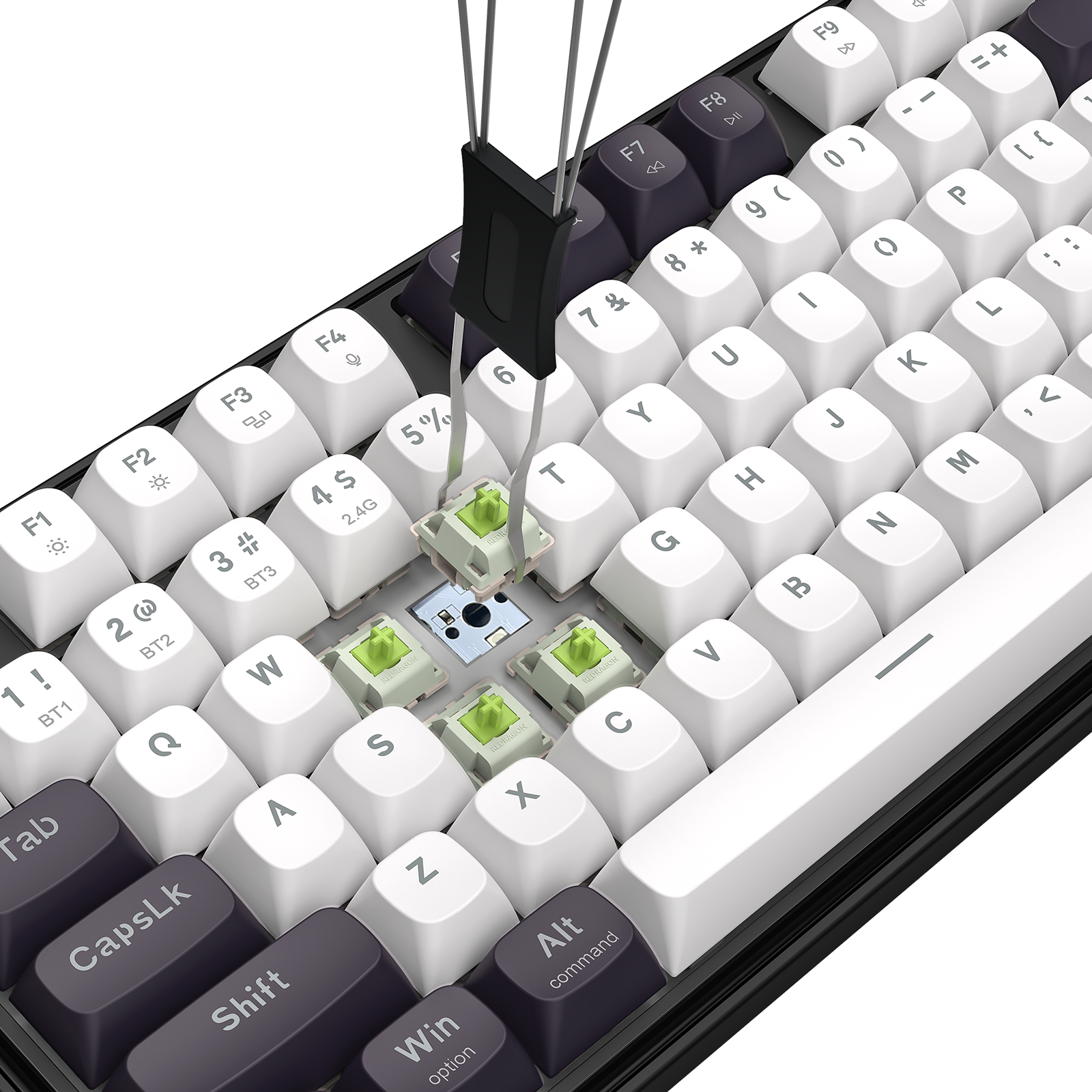 Redragon K761WB-RGB-PRO Papan Kekunci Mekanikal 104 Gasket 3 Mod dengan Paparan LCD