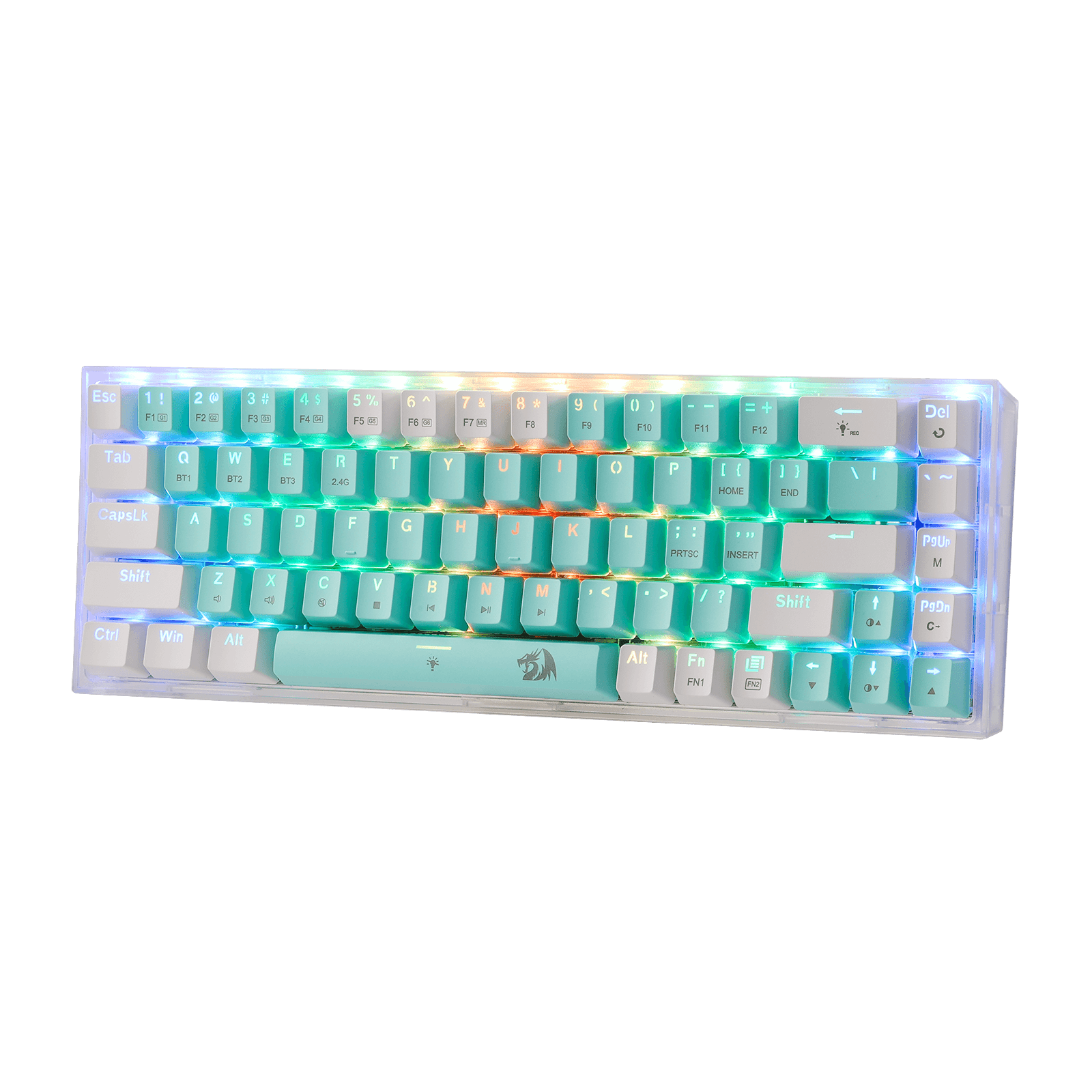 Papan Kekunci Permainan RGB Wayarles 3 Mod 65% Redragon K631 PRO WT, Papan Kekunci Mekanikal Padat Boleh Tukar Panas 68 Kekunci dengan Soket PCB Bebas Mod Boleh Tukar Panas & Papan Lut Sinar, Suis Linear Senyap Tersuai