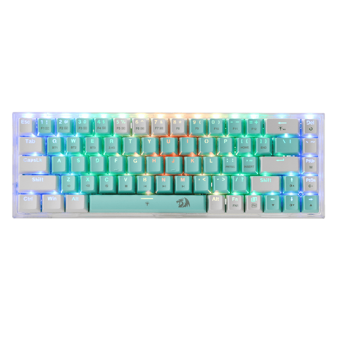 Papan Kekunci Permainan RGB Wayarles 3 Mod 65% Redragon K631 PRO WT, Papan Kekunci Mekanikal Padat Boleh Tukar Panas 68 Kekunci dengan Soket PCB Bebas Mod Boleh Tukar Panas & Papan Lut Sinar, Suis Linear Senyap Tersuai