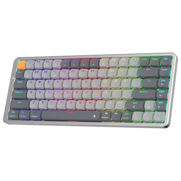 Papan Kekunci Mekanikal RGB Wayarles Redragon K652 75%, Papan Kekunci Permainan Ultra Nipis 84 Kekunci Tiga Mod Bluetooth/2.4Ghz/Berwayar dengan Plat Atas Aluminium, Sistem Win/Mac 100% Disokong & Suis Profil Rendah