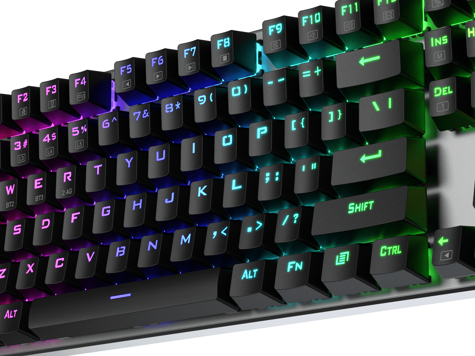 Papan Kekunci Gaming RGB Wayarles Dinaik Taraf Redragon K556 PRO, Papan Kekunci Mekanikal Aluminium Tri-Mod BT/2.4Ghz dengan Sambungan Tanpa Lengah, Suis Merah Senyap Linear Boleh Tukar Panas