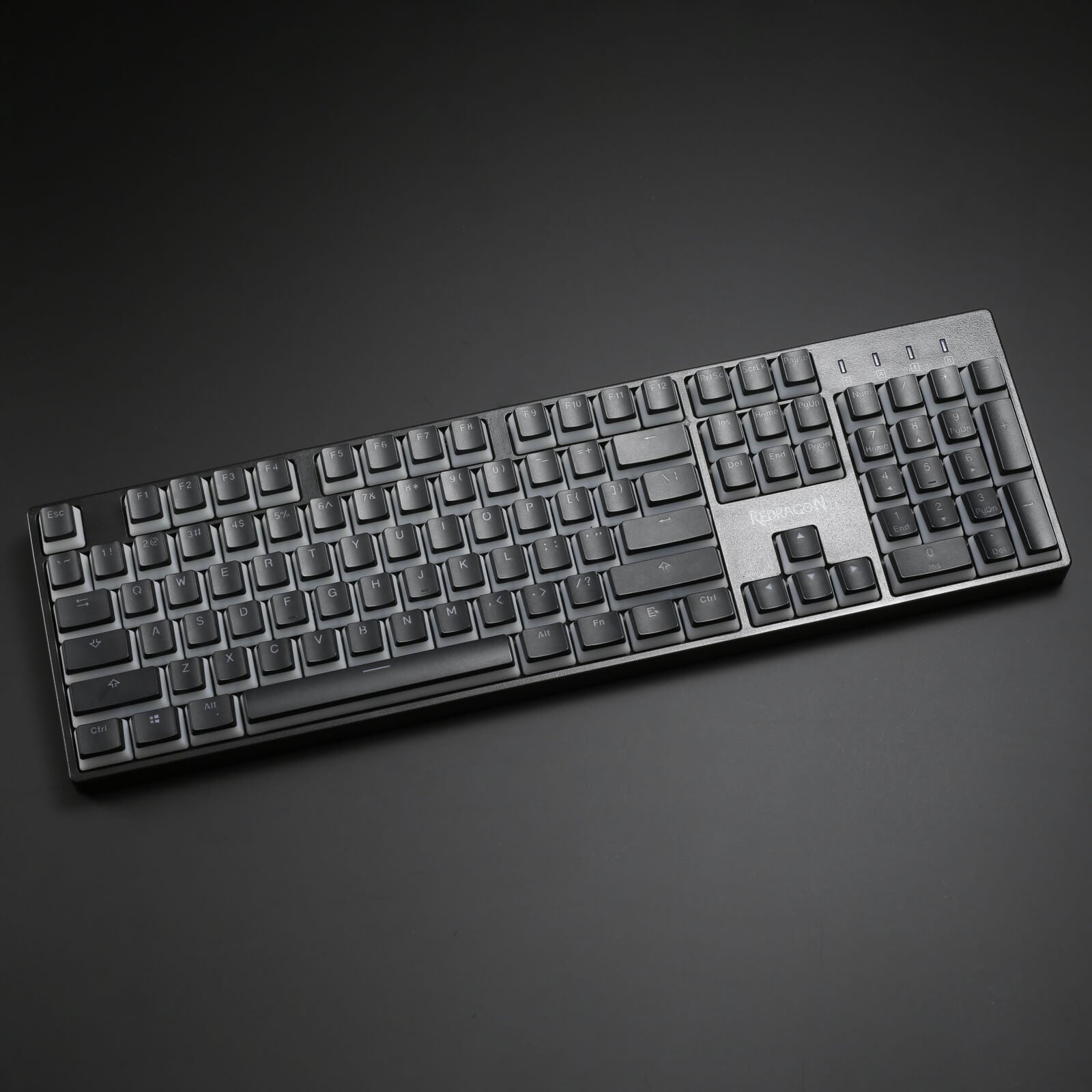 Redragon A130 Pudding Keycaps, Set Keycap PBT Doubleshot 104 Kekunci Standard dengan Lapisan Lut Sinar untuk Papan Kekunci Mekanikal, Profil OEM, Tatatur ANSI Bahasa Inggeris (AS)
