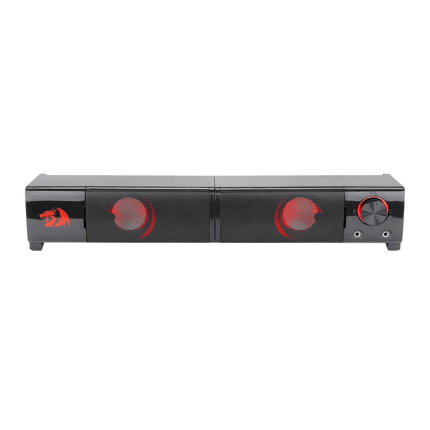 Pembesar Suara Permainan PC Redragon GS550 Orpheus, Bar Bunyi Komputer Atas Meja Stereo Saluran 2.0 dengan Saiz Boleh Ubah yang Padat
