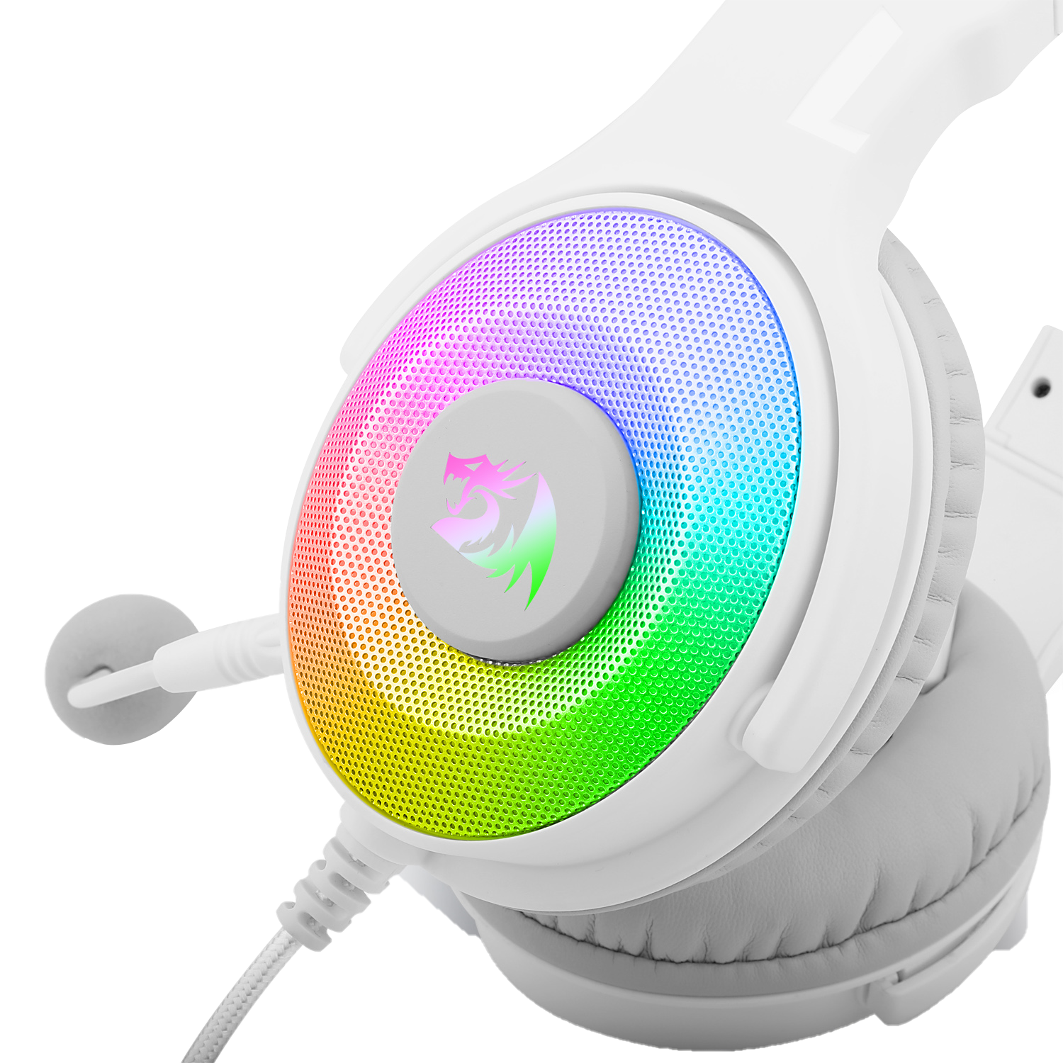 Set Kepala Permainan Berwayar Redragon H350 Pandora RGB, Lampu Latar RGB Dinamik - Bunyi Keliling Stereo - Pemacu 50MM - Mikrofon Boleh Tanggal, Fon Kepala Atas Telinga Berfungsi untuk PC/PS4/XBOX One/NS