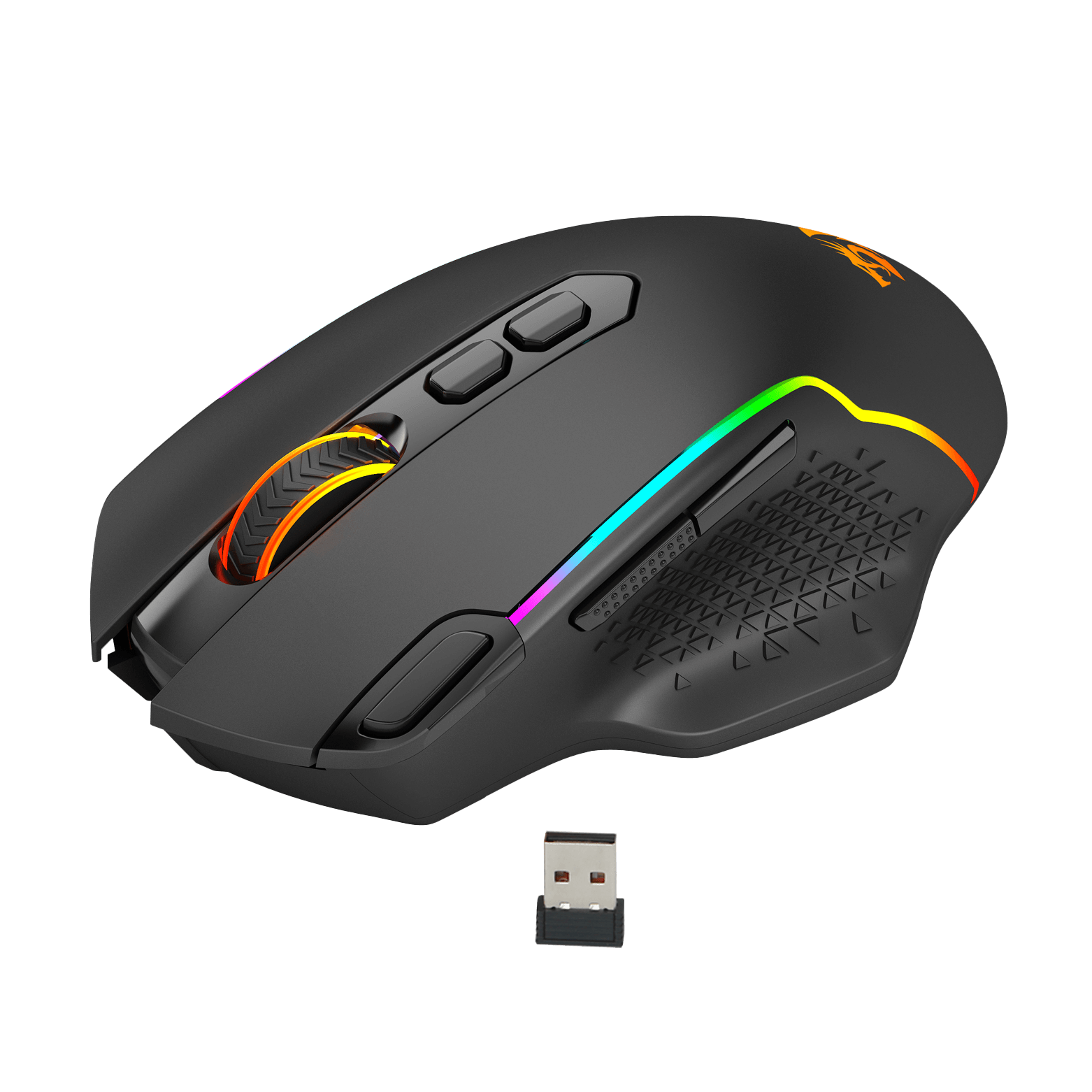 Tetikus Permainan Wayarles Redragon M810 Pro, Tetikus Gamer Berwayar/Wayarles 10000 DPI dengan Kekunci Tembakan Pantas, 8 Butang Makro, Kapasiti Kuasa Tahan Lama 45 Jam dan Lampu Latar RGB untuk PC/Mac/Laptop