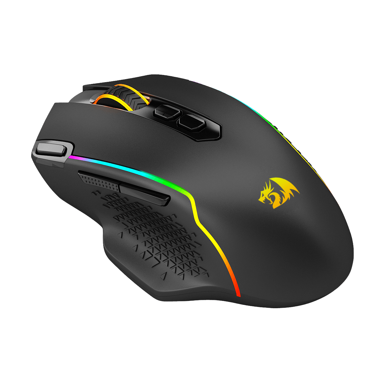 Tetikus Permainan Wayarles Redragon M810 Pro, Tetikus Gamer Berwayar/Wayarles 10000 DPI dengan Kekunci Tembakan Pantas, 8 Butang Makro, Kapasiti Kuasa Tahan Lama 45 Jam dan Lampu Latar RGB untuk PC/Mac/Laptop