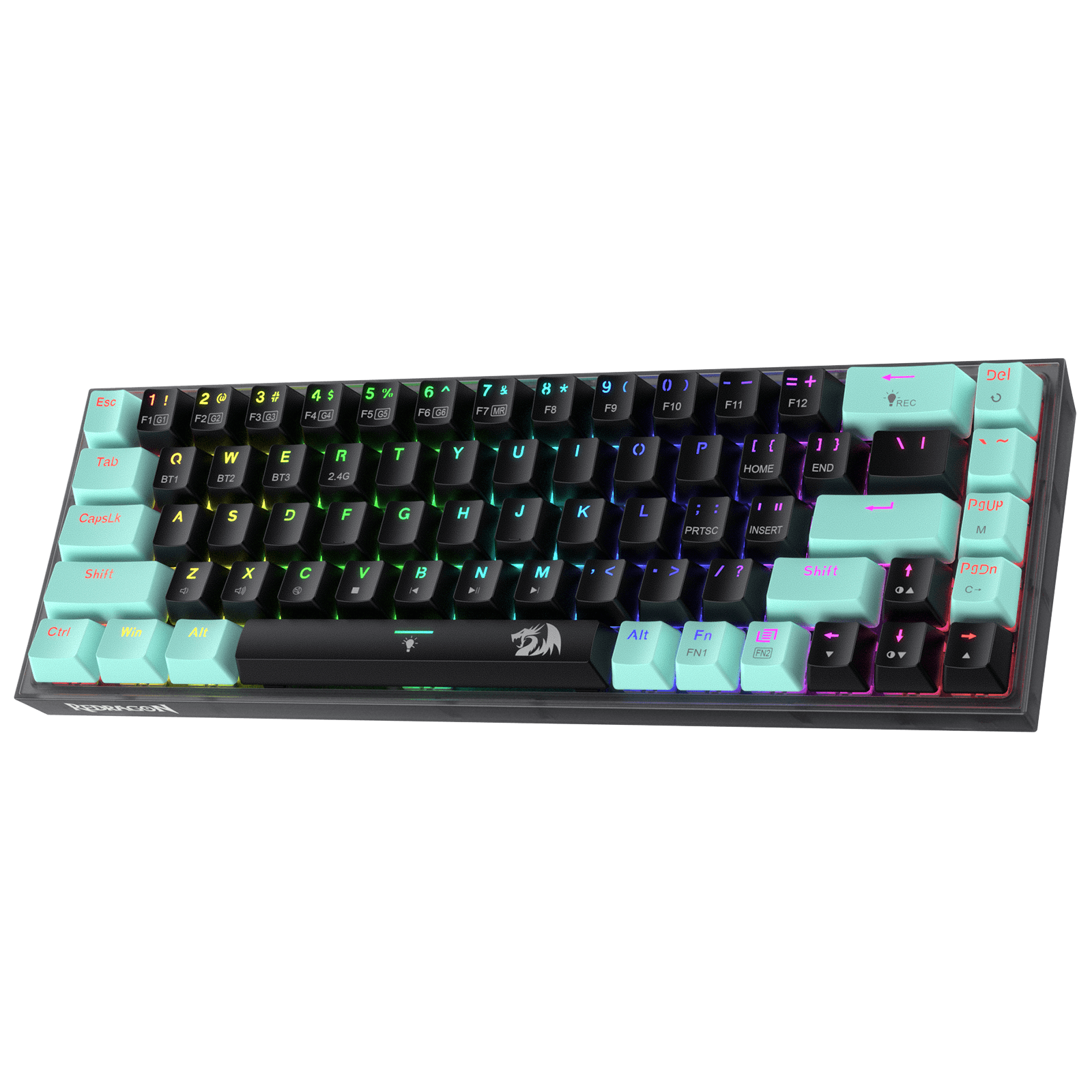 Papan Kekunci Gaming RGB Wayarles 3-Mod Redragon K631 PRO SE 65%, Papan Kekunci Mekanikal Padat Boleh Tukar Panas 68 Kekunci dengan Soket PCB Bebas Mod Boleh Tukar Panas & Papan Lut Sinar, Suis Linear Senyap Tersuai