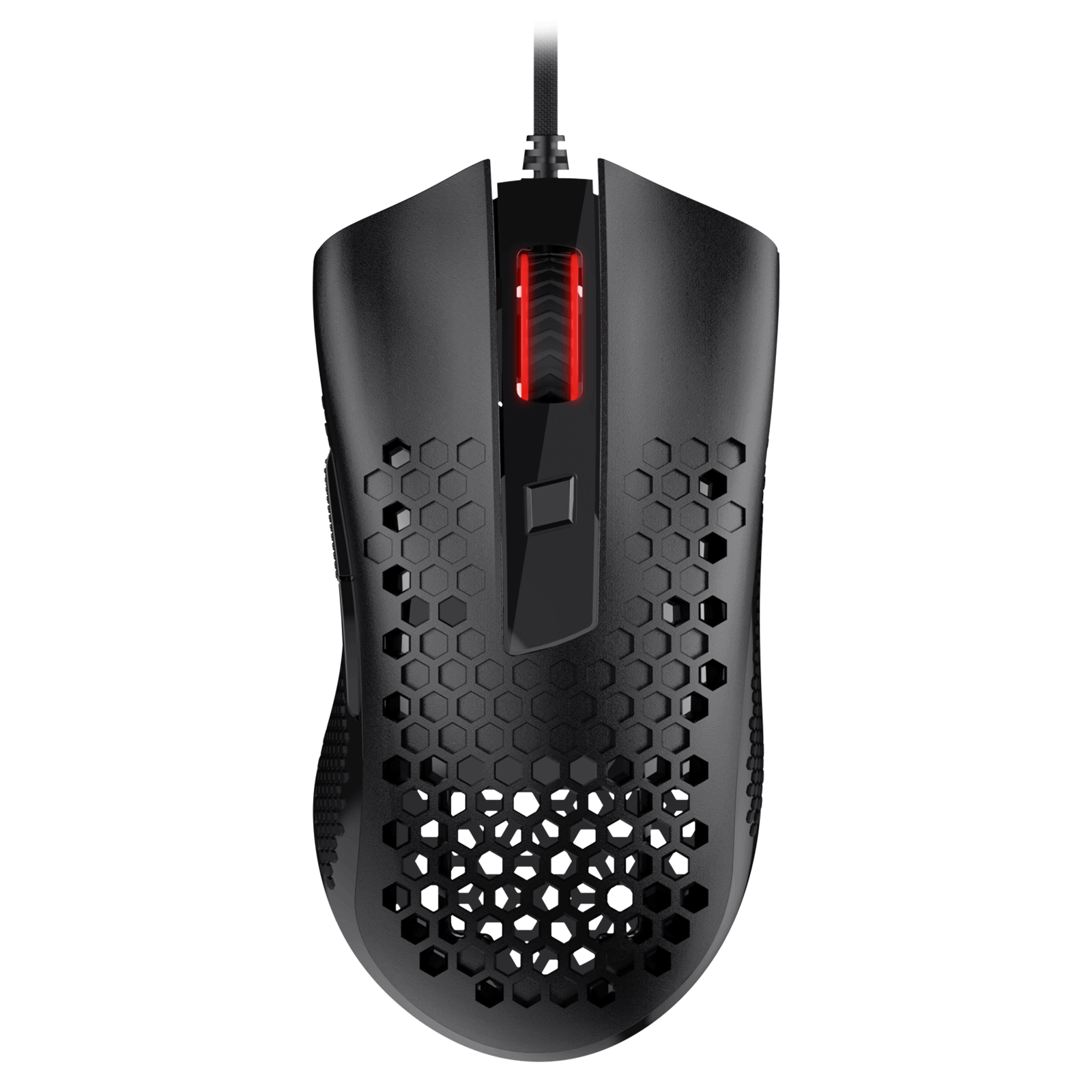 Redragon M808-N Storm Lightweight Gaming Mouse, Casing Sarang Lebah Ultraringan - Penderia Optik 12,400 DPI - 7 Butang Boleh Atur Cara - Pendaftaran Tepat - Kabel Sangat Ringan - Hitam