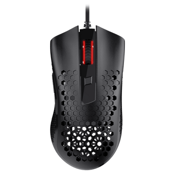 Redragon M808-N Storm Lightweight Gaming Mouse, Casing Sarang Lebah Ultraringan - Penderia Optik 12,400 DPI - 7 Butang Boleh Atur Cara - Pendaftaran Tepat - Kabel Sangat Ringan - Hitam