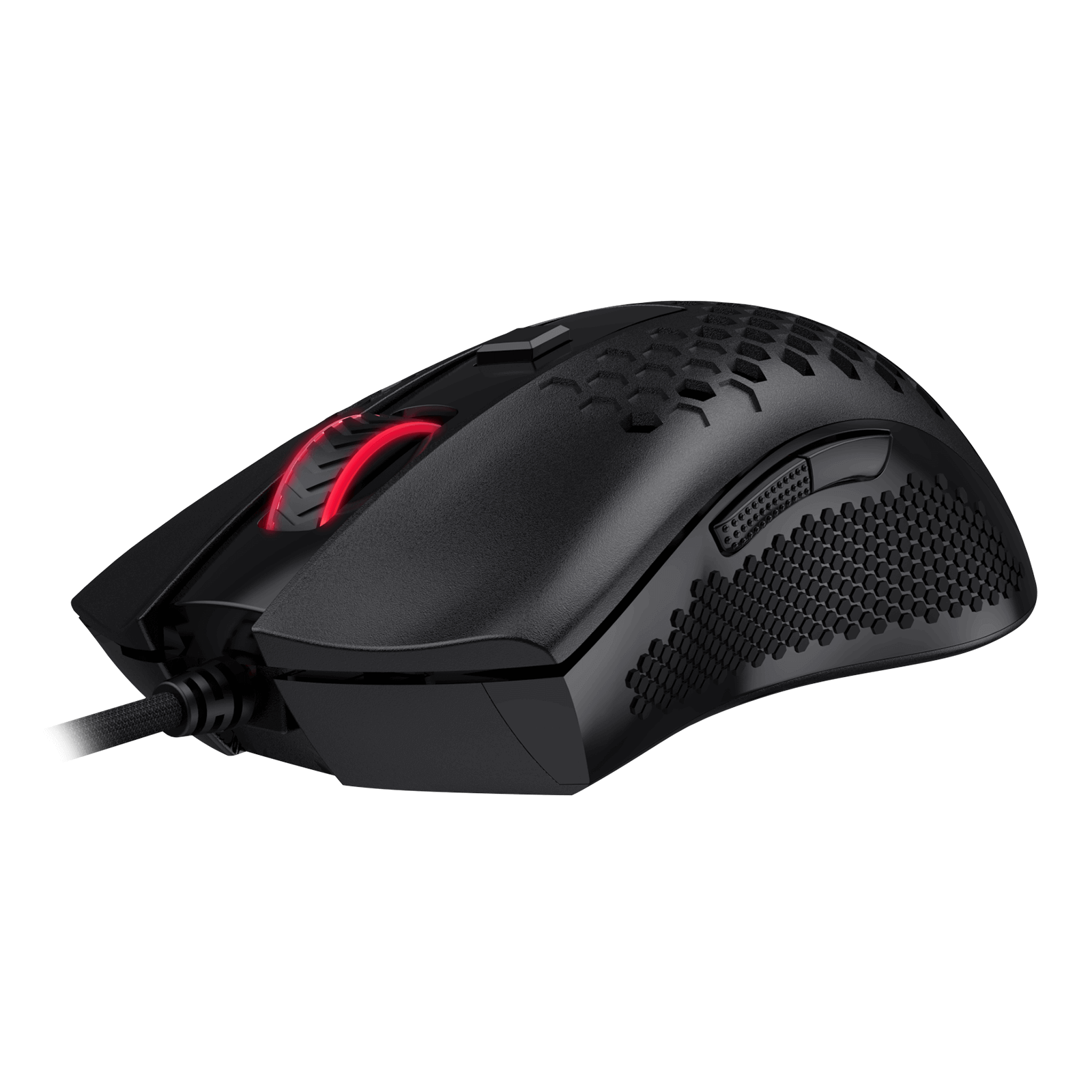 Redragon M808-N Storm Lightweight Gaming Mouse, Casing Sarang Lebah Ultraringan - Penderia Optik 12,400 DPI - 7 Butang Boleh Atur Cara - Pendaftaran Tepat - Kabel Sangat Ringan - Hitam