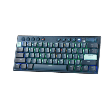 Redragon K632 PRO Noctis 60% Papan Kekunci Mekanikal RGB Tanwayar, Papan Kekunci Gaming Profil Rendah Ultra-Nipis Tiga Mod Bluetooth/2.4Ghz/Berwayar dengan Sambungan Tanpa Lengah, Kawalan Media Khusus & Suis Merah Linear